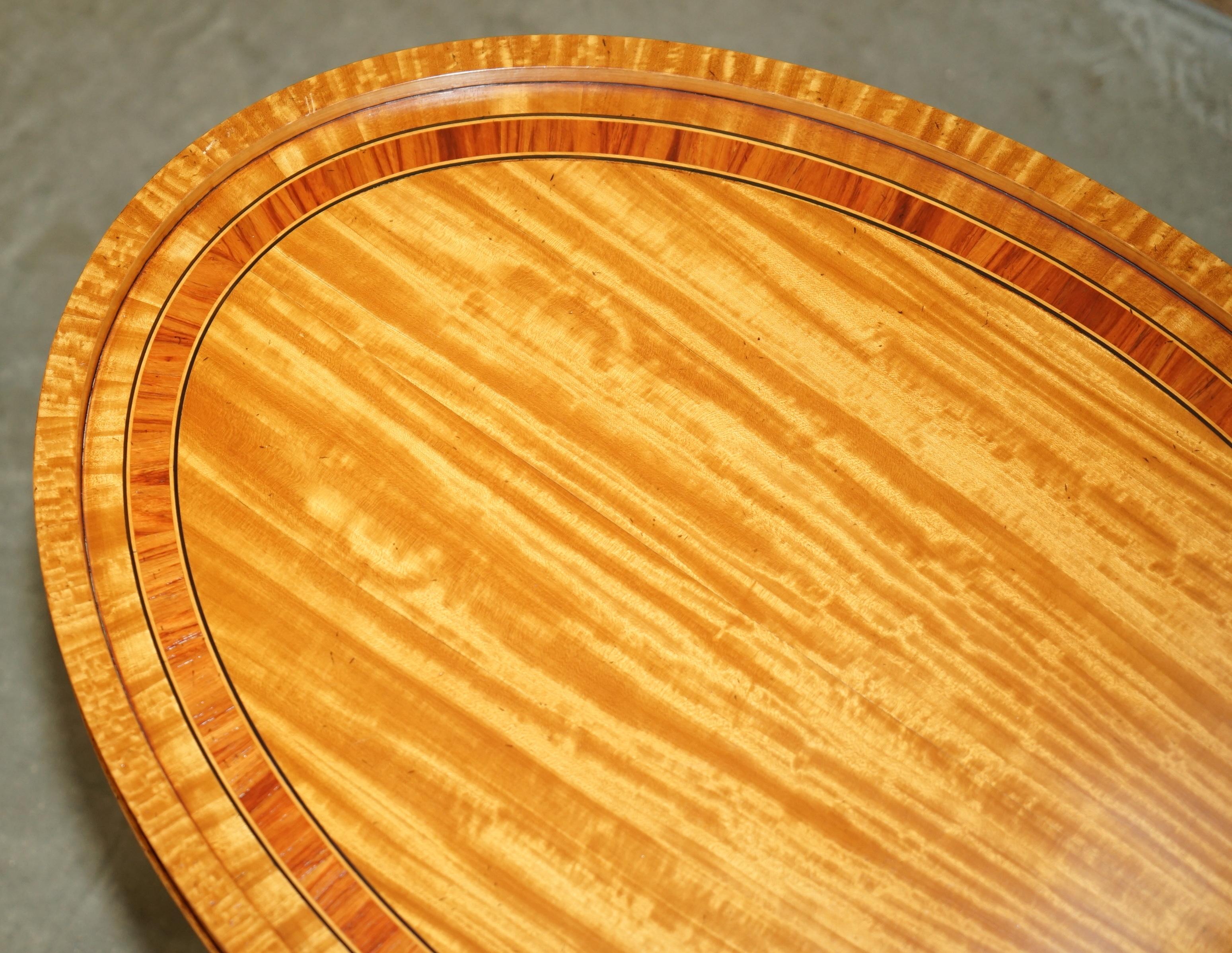 SUBLIME ViNTAGE SHERATON REVIVAL SATINWOOD REMOVABLE TRAY TABLE TOP COFFEE TABLE For Sale 7