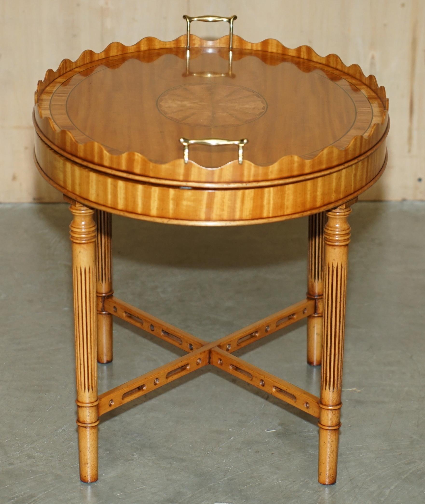SUBLIME ViNTAGE SHERATON REVIVAL SATINWOOD REMOVABLE TRAY TABLE TOP COFFEE TABLE For Sale 8