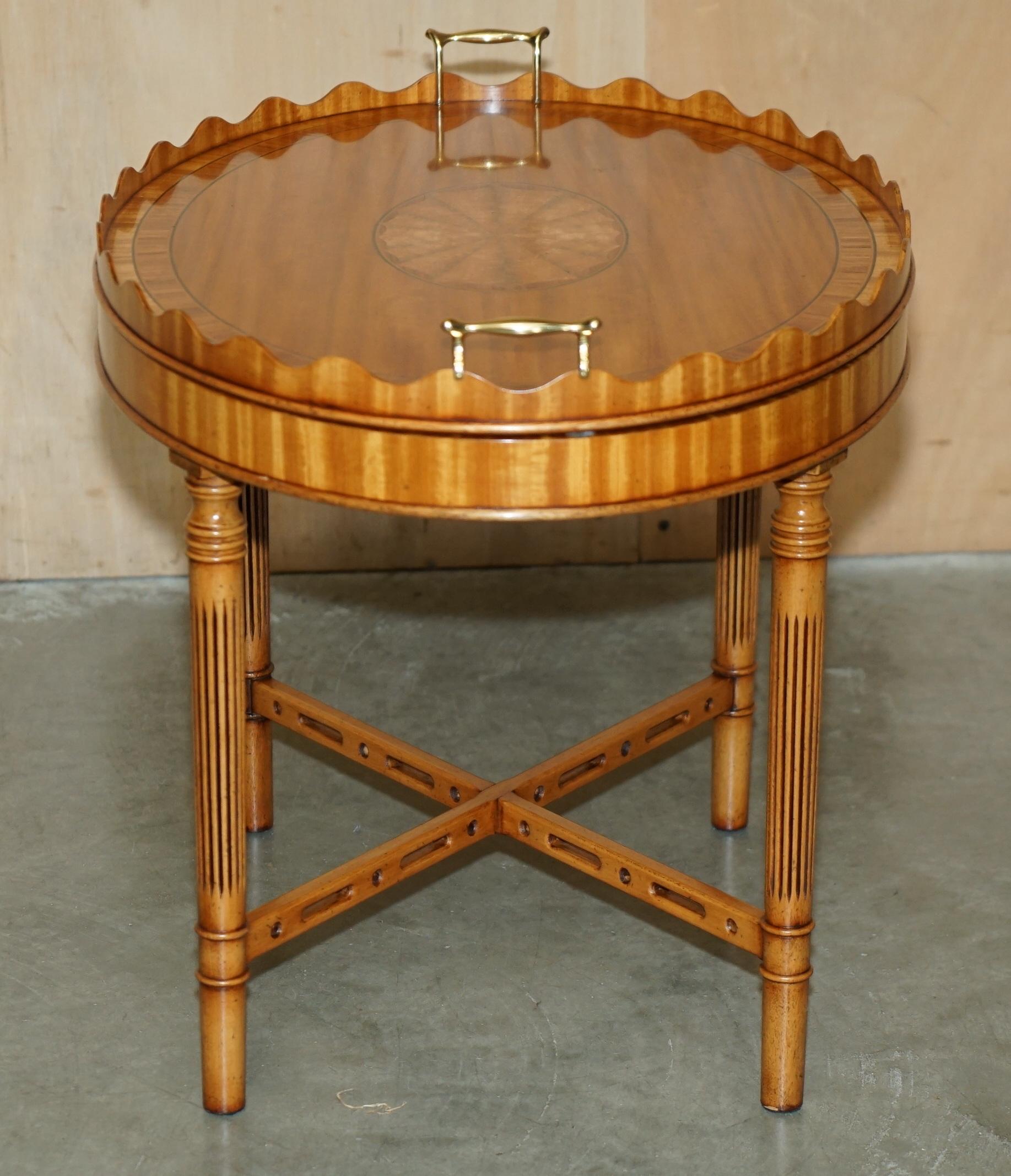 SUBLIME ViNTAGE SHERATON REVIVAL SATINWOOD REMOVABLE TRAY TABLE TOP COFFEE TABLE For Sale 10