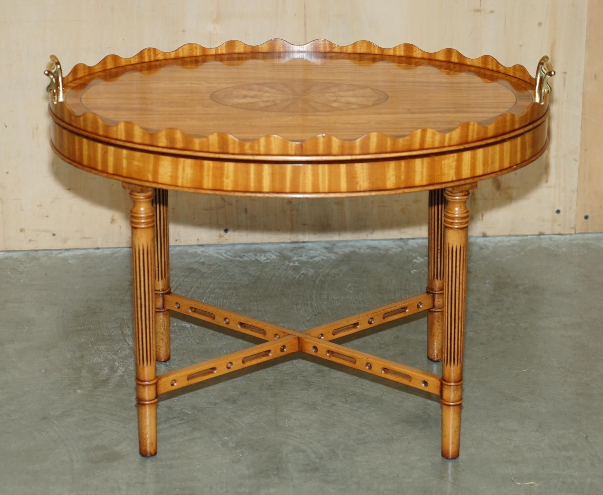 Sheraton SUBLIME ViNTAGE SHERATON REVIVAL SATINWOOD REMOVABLE TRAY TABLE TOP COFFEE TABLE For Sale
