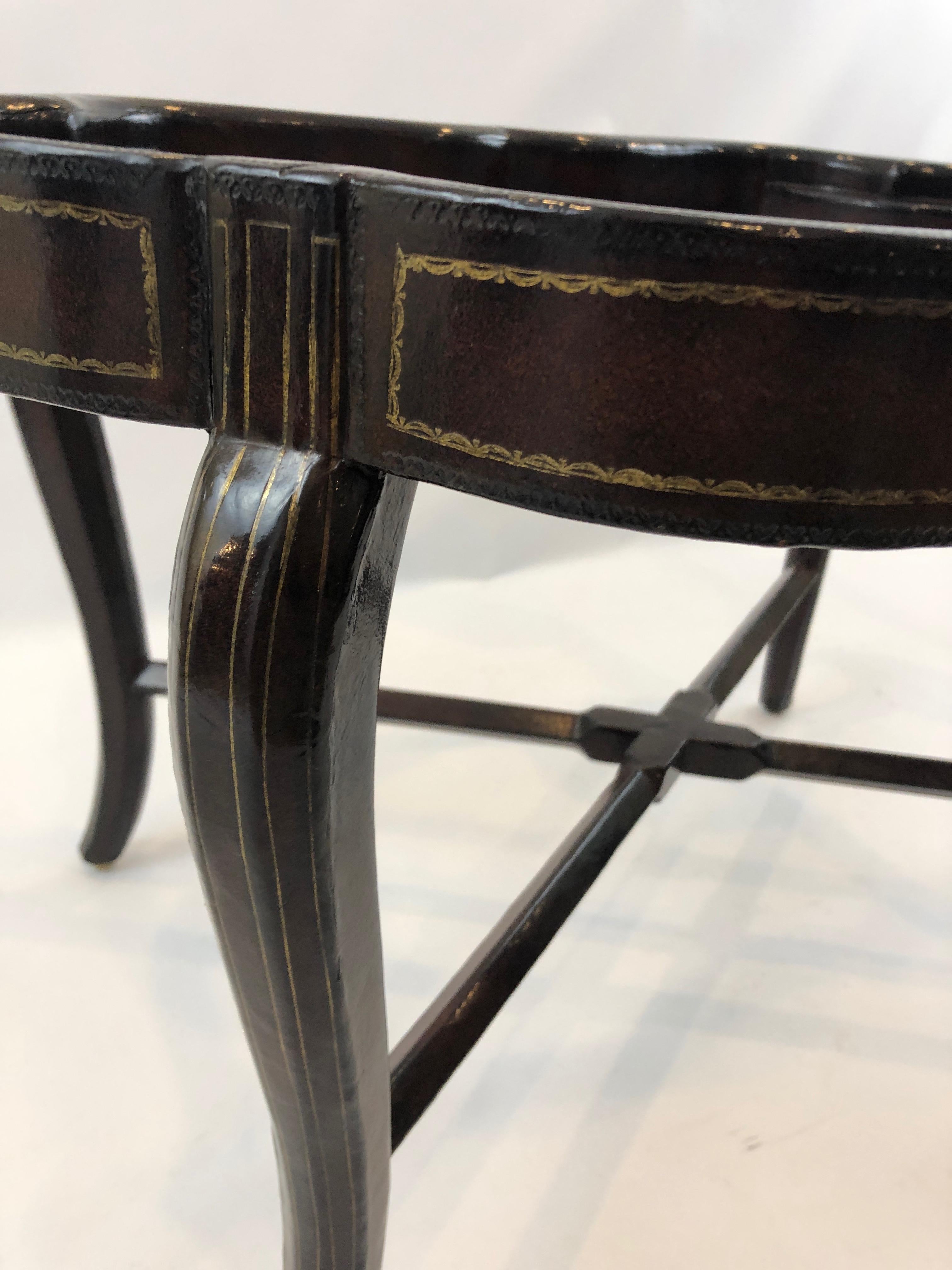 Late 20th Century Sublimely Crafted Leather Wrapped Tray Coffee Table by Maitland Smith