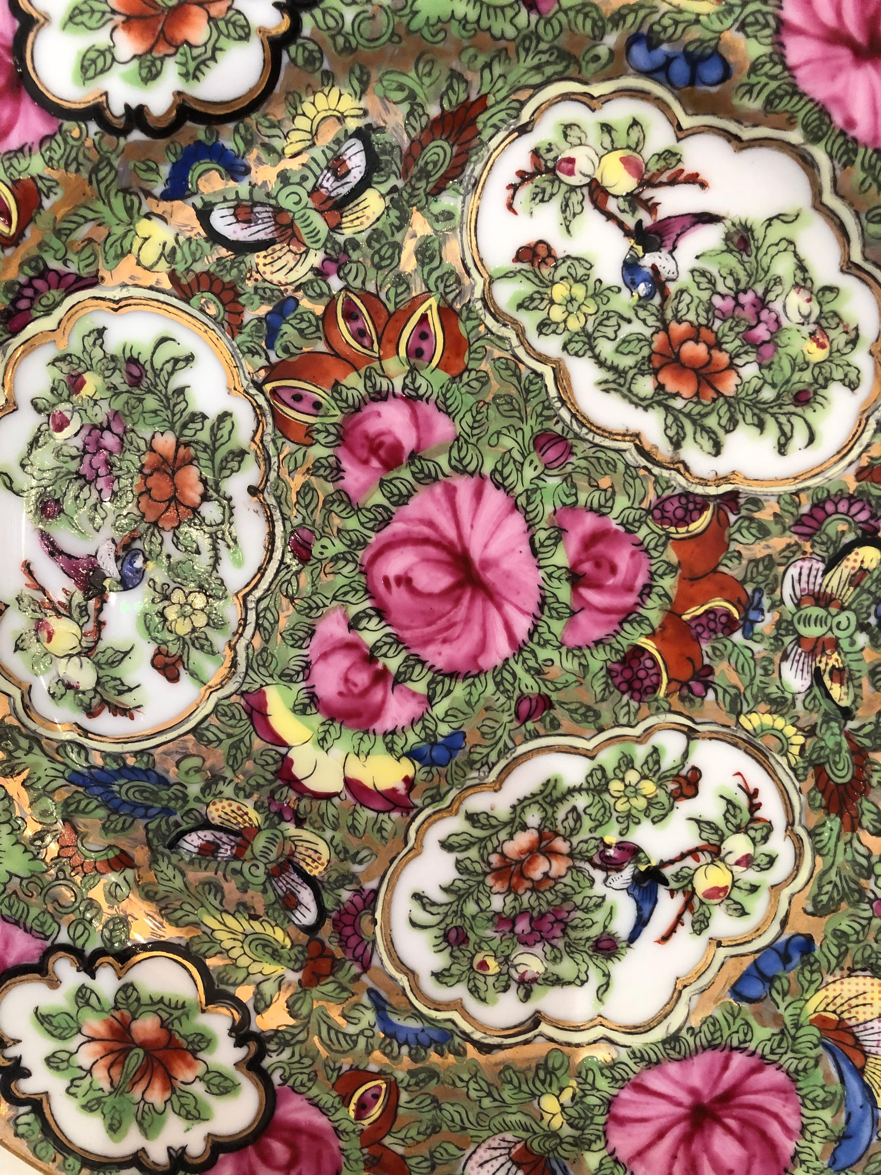 Sublimely Image Example Sublimely Detailed Set of 10 Handpainted Famille Rose Dessert Plates ...