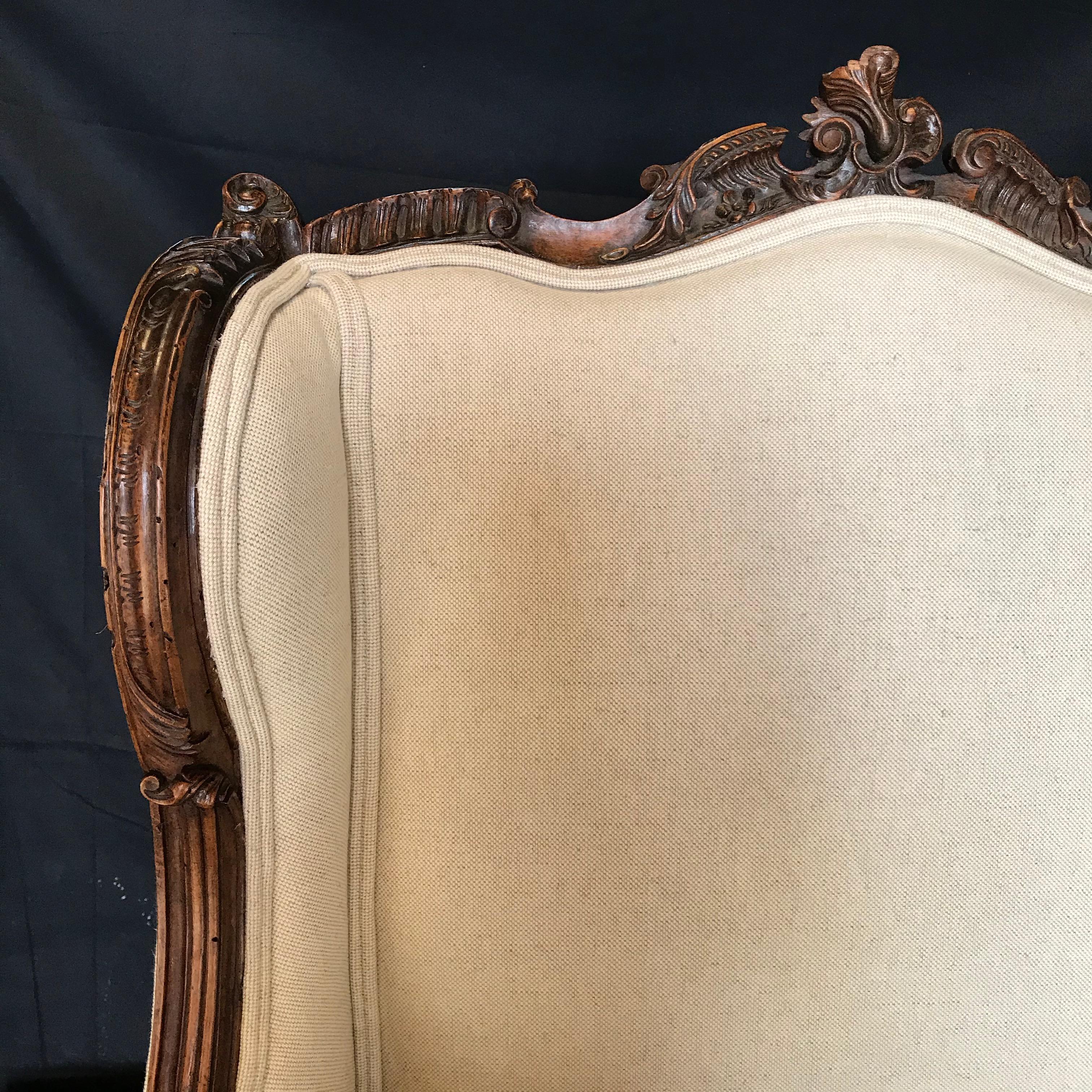 Sublimely Pretty French Louis XV 19th Century Carved Walnut Armchair 3