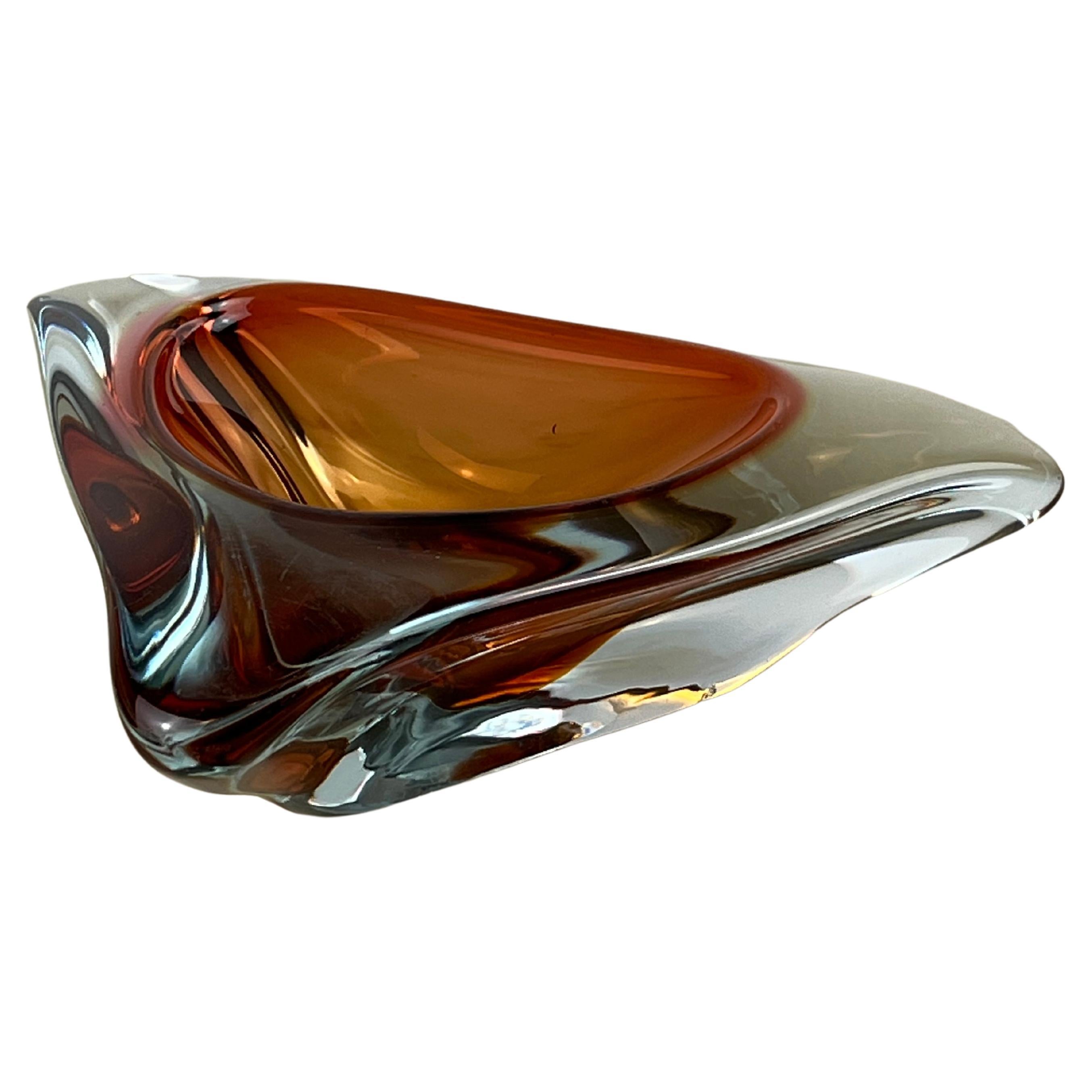 Submerged Glass Ashtray from Murano, Italy, 1970s