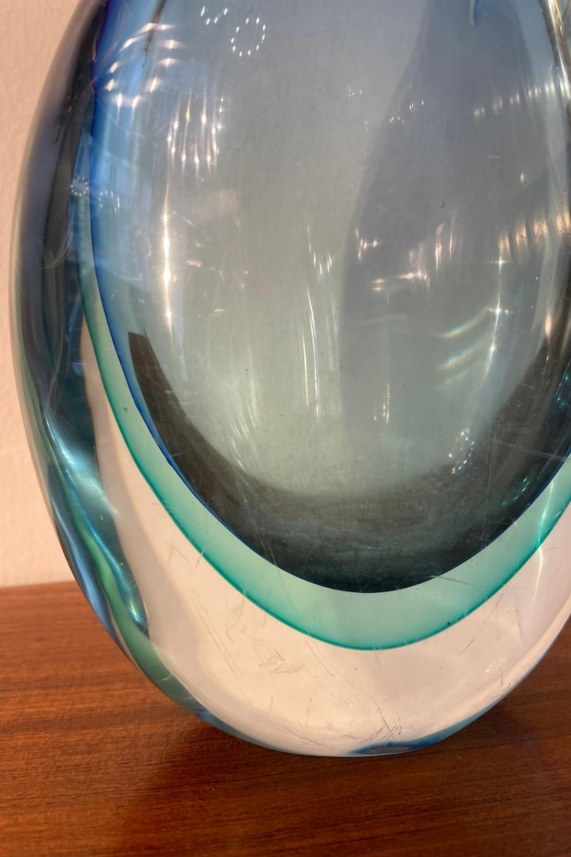 20th Century Submerged glass vase by Flavio Poli for Seguso