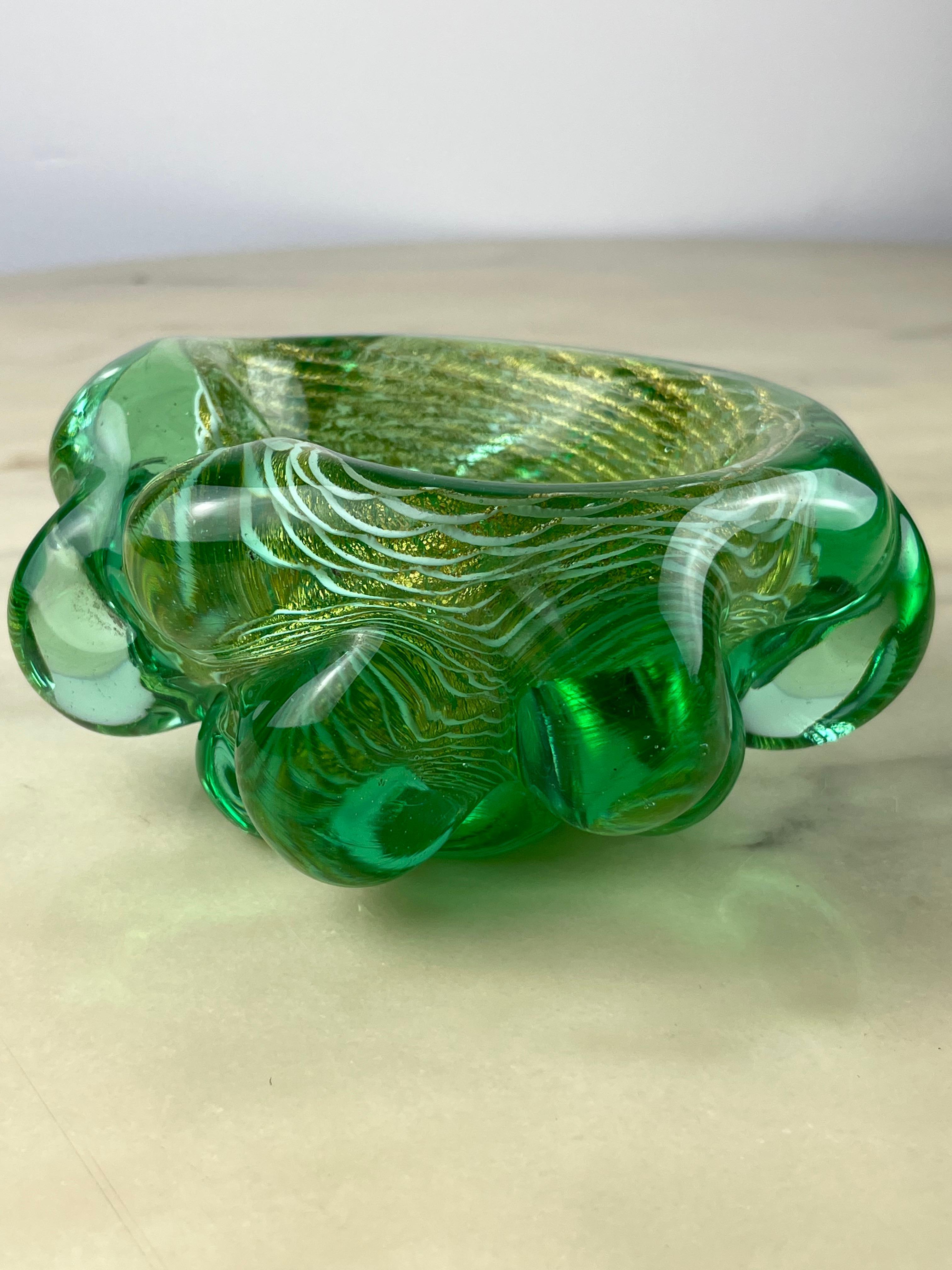 Italian Submerged Murano Glass Ashtray, attributed to Barovier & Toso, Italy, 1970s For Sale