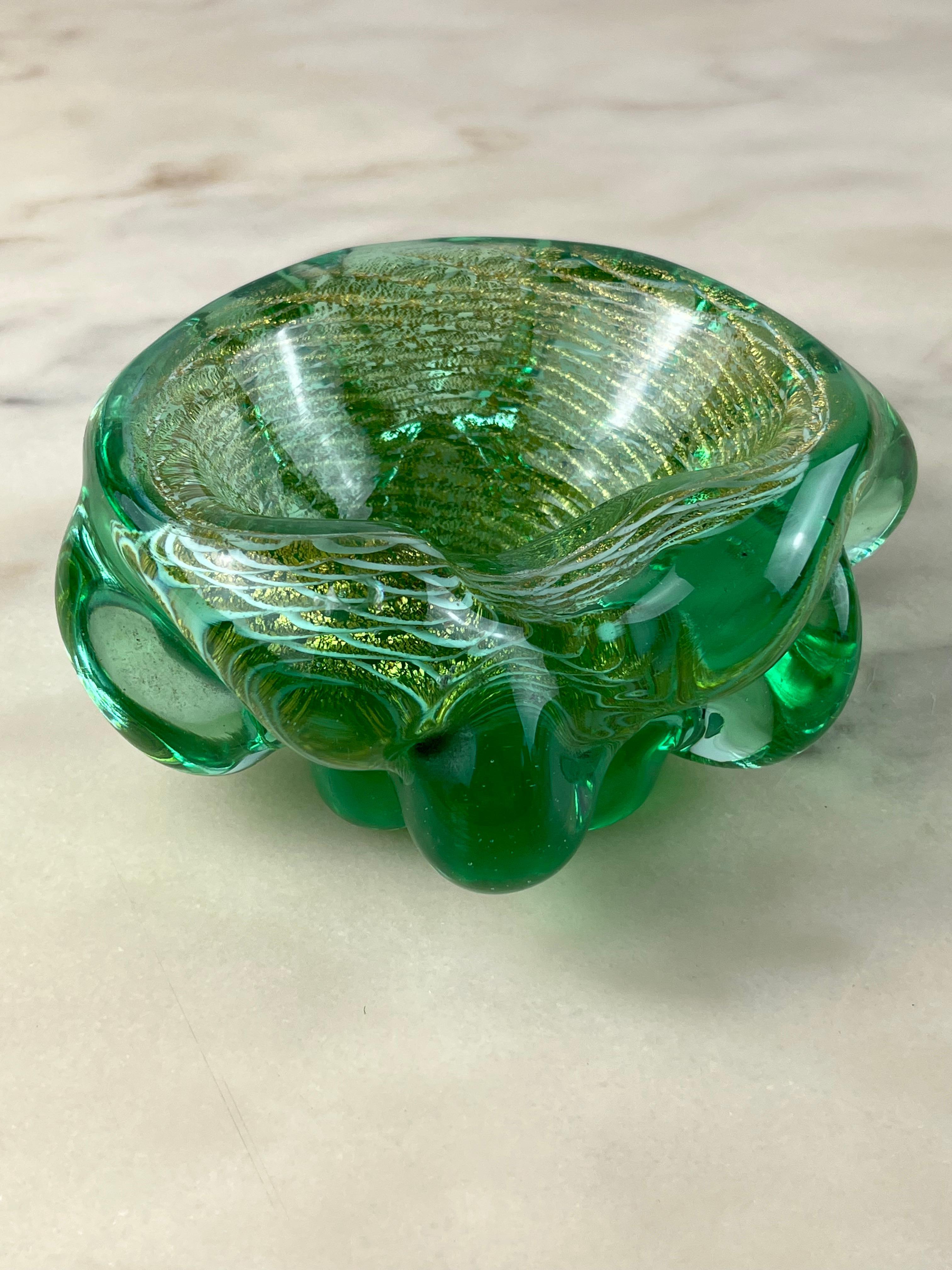 Other Submerged Murano Glass Ashtray, attributed to Barovier & Toso, Italy, 1970s For Sale