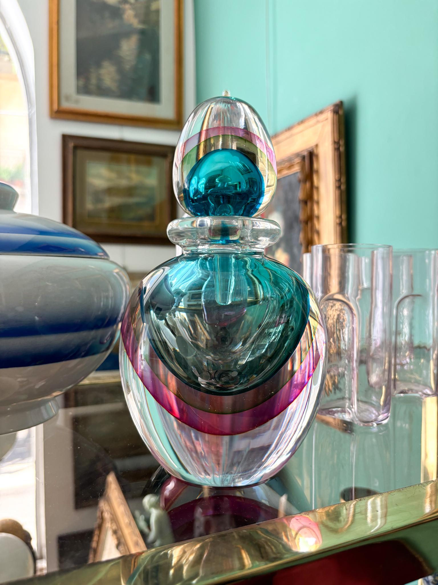 Submerged Murano Glass Bottle Attributed to Flavio Poli 1960s 5