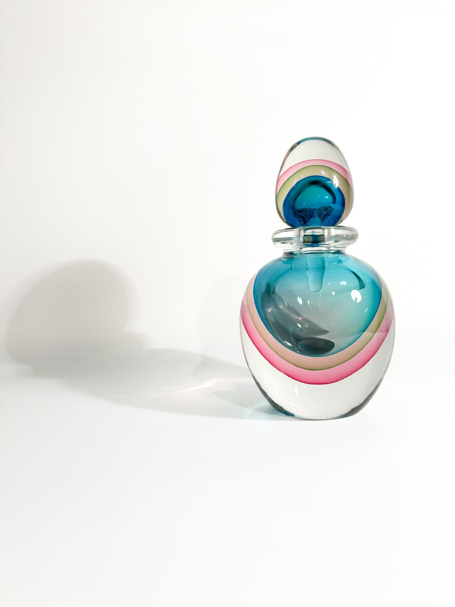 Mid-Century Modern Submerged Murano Glass Bottle Attributed to Flavio Poli 1960s