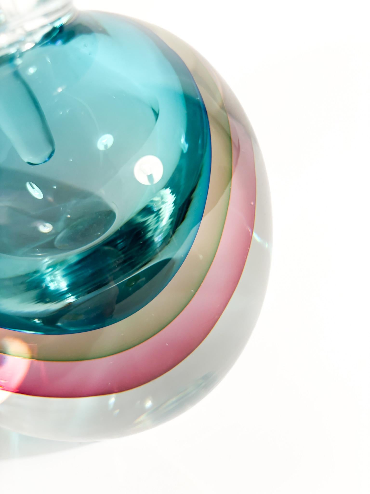 Mid-20th Century Submerged Murano Glass Bottle Attributed to Flavio Poli 1960s