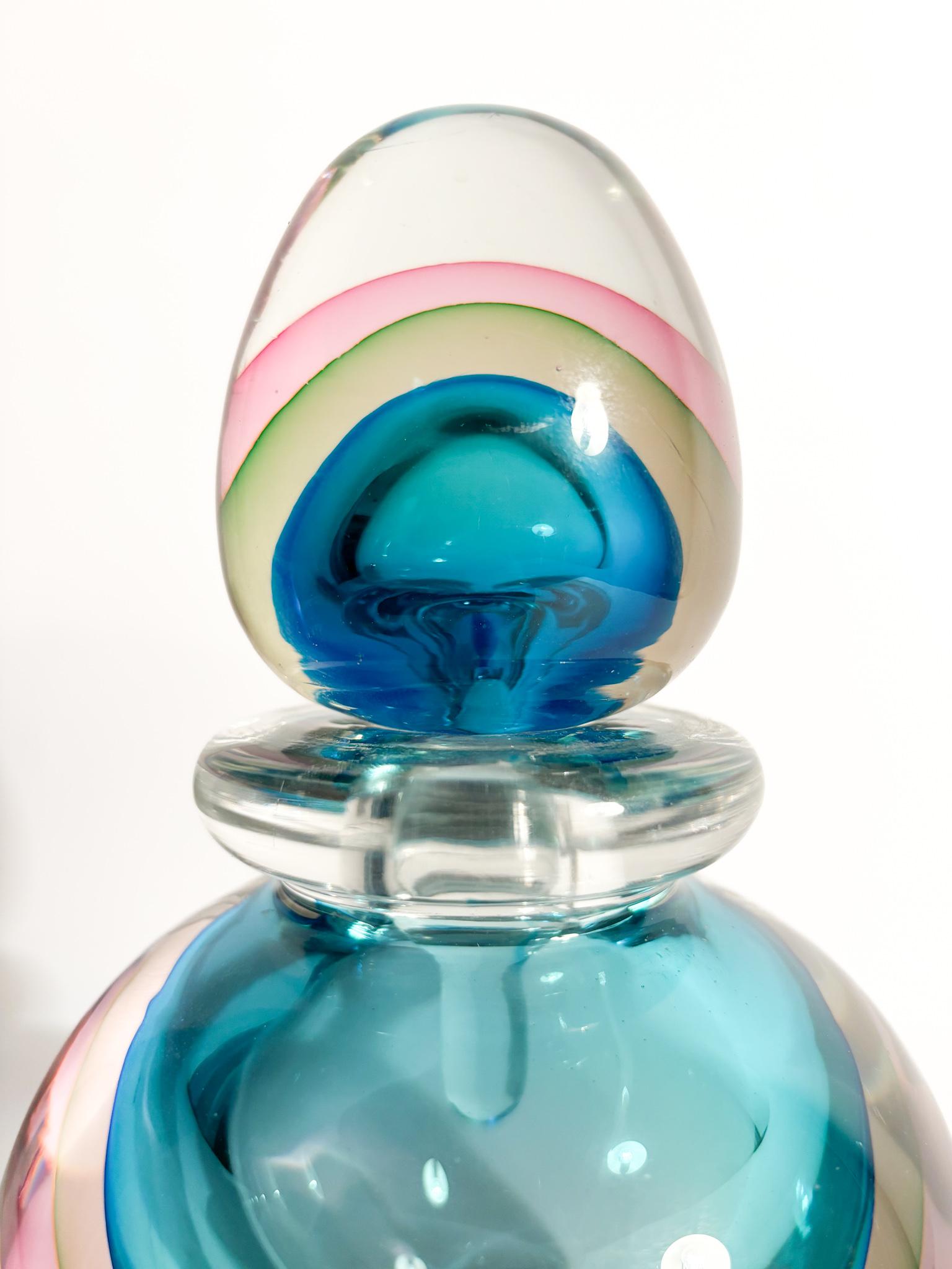 Submerged Murano Glass Bottle Attributed to Flavio Poli 1960s 1