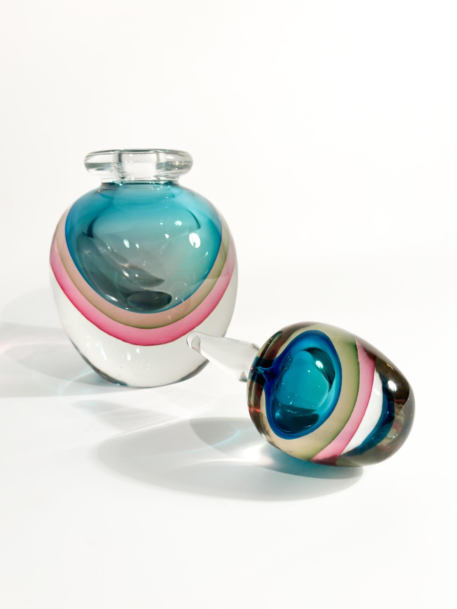 Submerged Murano Glass Bottle Attributed to Flavio Poli 1960s 2