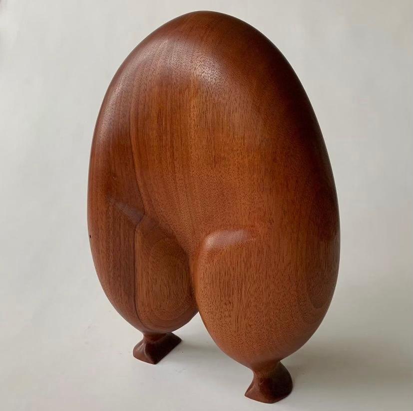Submission, Mahogany, Hand Carved Wooden Sculpture on Dark Base 2