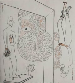 Figurativo, Uccello, Pastello secco, Liquore al tè su carta, Artista contemporaneo "In magazzino"