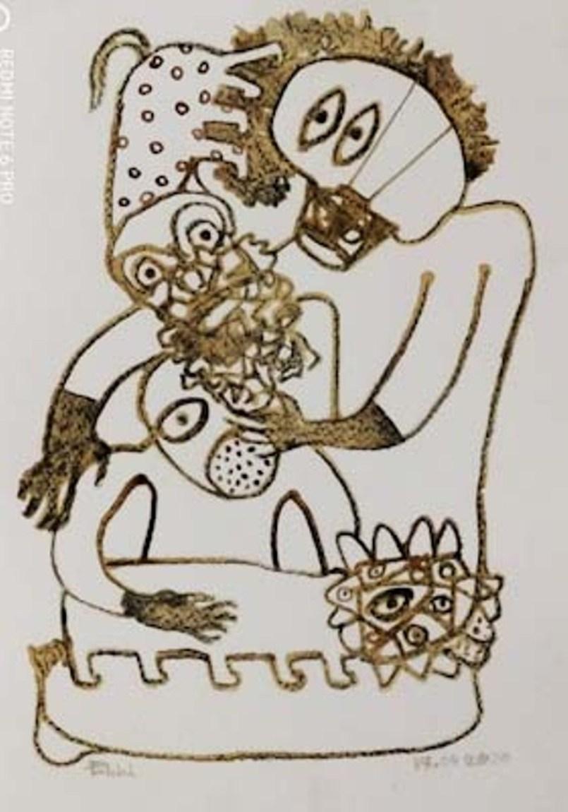 Figurativer, trockener Pastell- und Teelöffel auf Papier des zeitgenössischen Künstlers „In Stock“