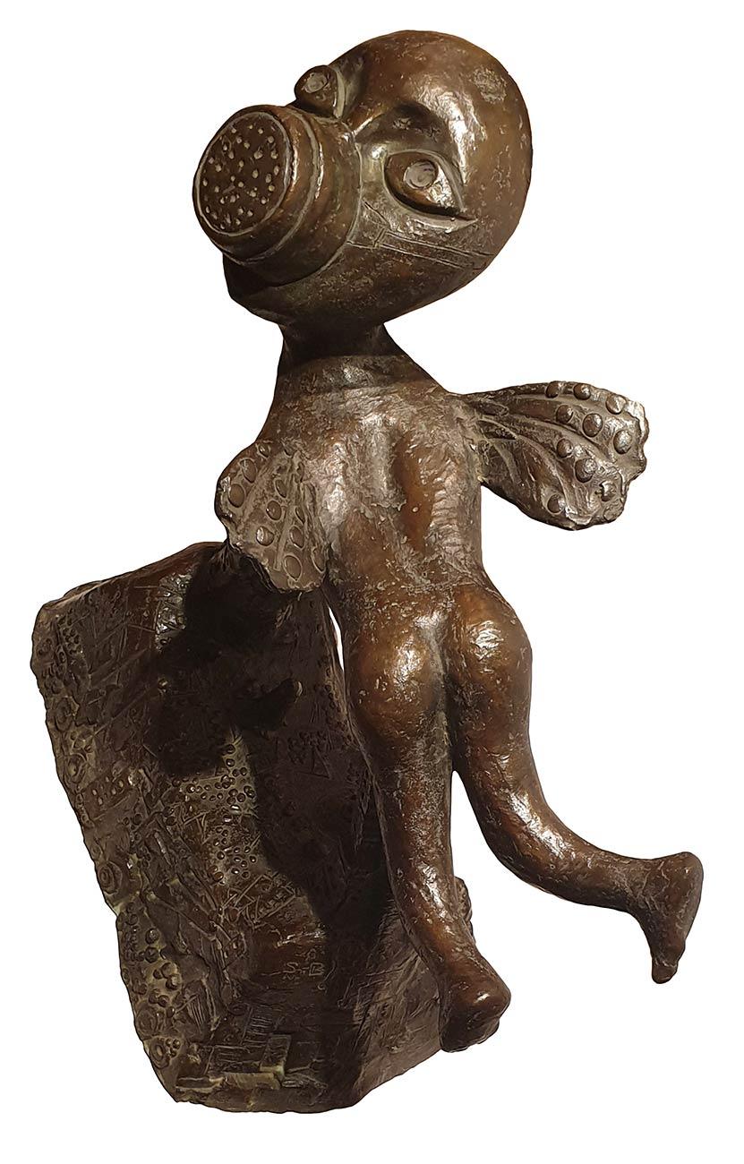 Sculpture figurative en bronze de l'artiste contemporain indien City Bred « En stock » en vente 2