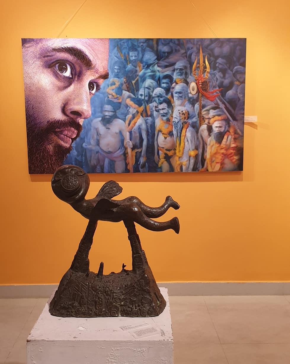 City Bred, scultura figurativa in bronzo dell'artista indiano contemporaneo 