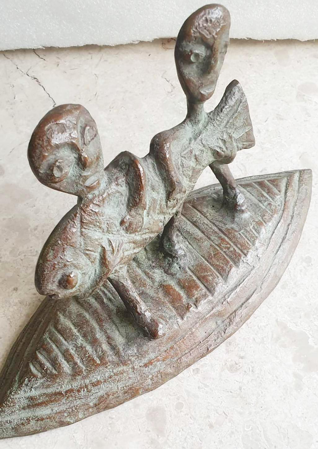 Subrata Biswas - Innocent Life
Bronze, H 6 x W 11 x D 4.75 inches

Style : The motive of a child in its most basic form appears quite repeatedly in the works of Subrata Biswas. The elementary human form representing the child complements innocence,