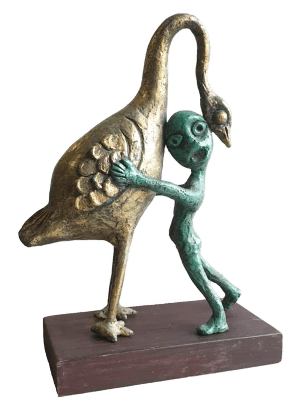 Figurative Sculpture Subrata Biswas - Life innocent, bronze figuratif de l'artiste indien contemporain « en stock »