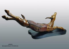 Speed, Figurative, Bronze & Wood by Contemporary Indian Artist "In Stock"