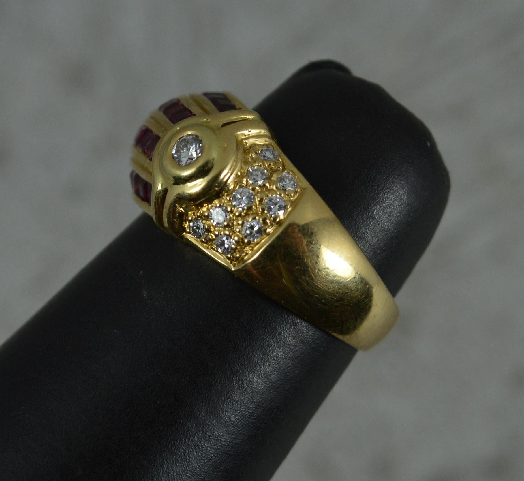 Substantial 18ct Gold Ruby and Diamond Cluster Ring 4