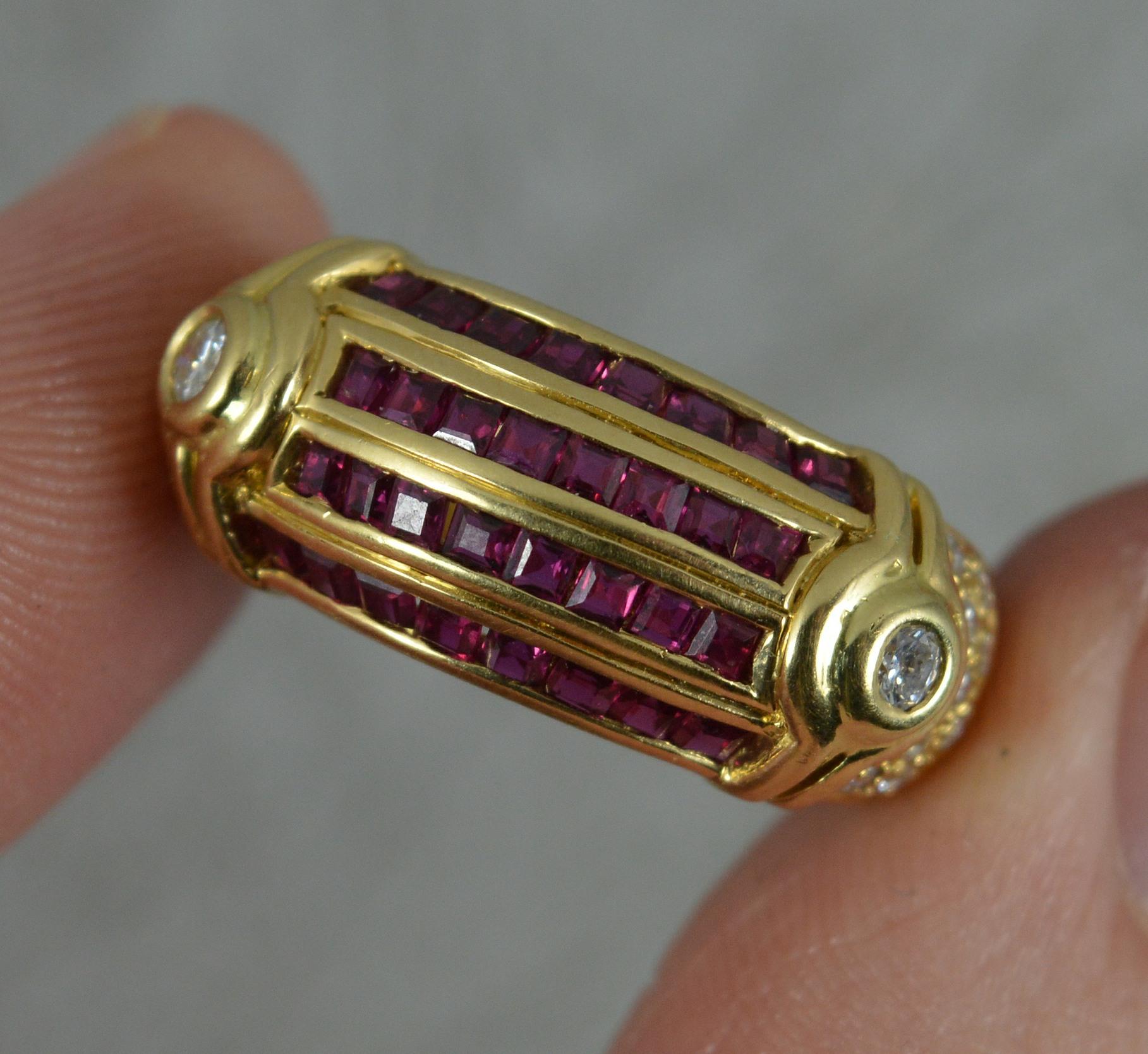 Substantial 18ct Gold Ruby and Diamond Cluster Ring 2