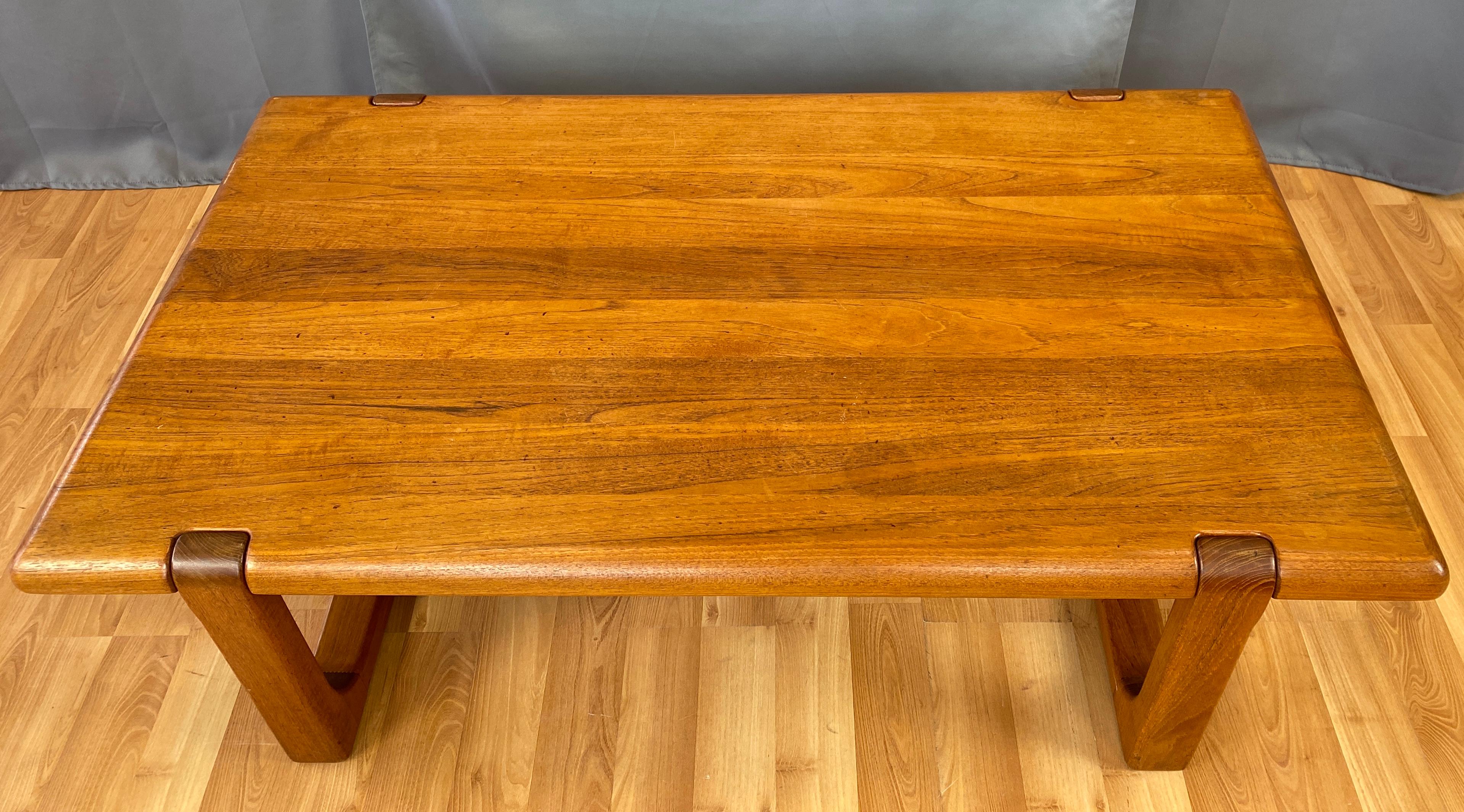 Niels Bach Substantial Solid Teak Coffee Table, 1970s 5