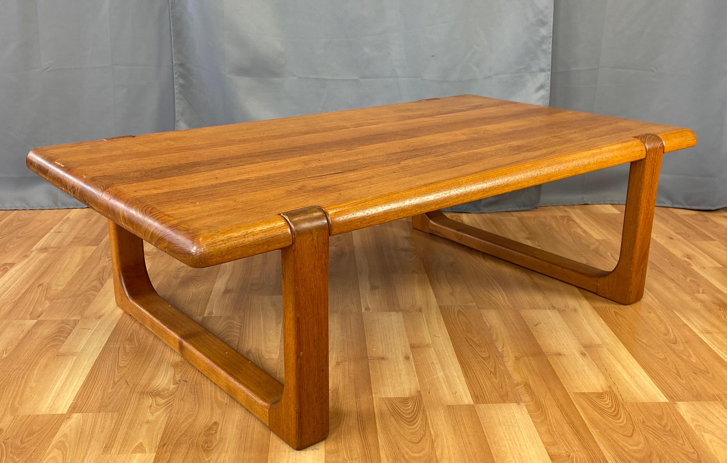 Niels Bach Substantial Solid Teak Coffee Table, 1970s 12