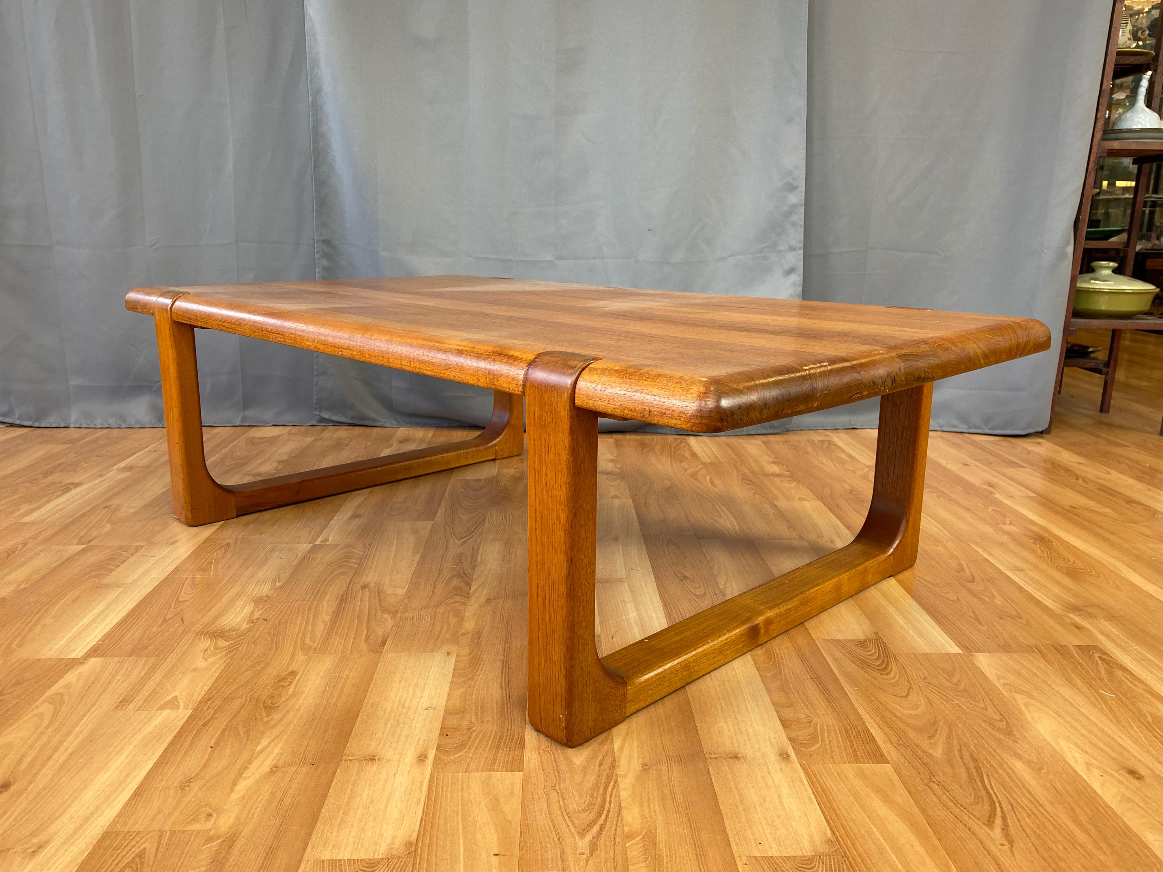 Scandinavian Modern Niels Bach Substantial Solid Teak Coffee Table, 1970s