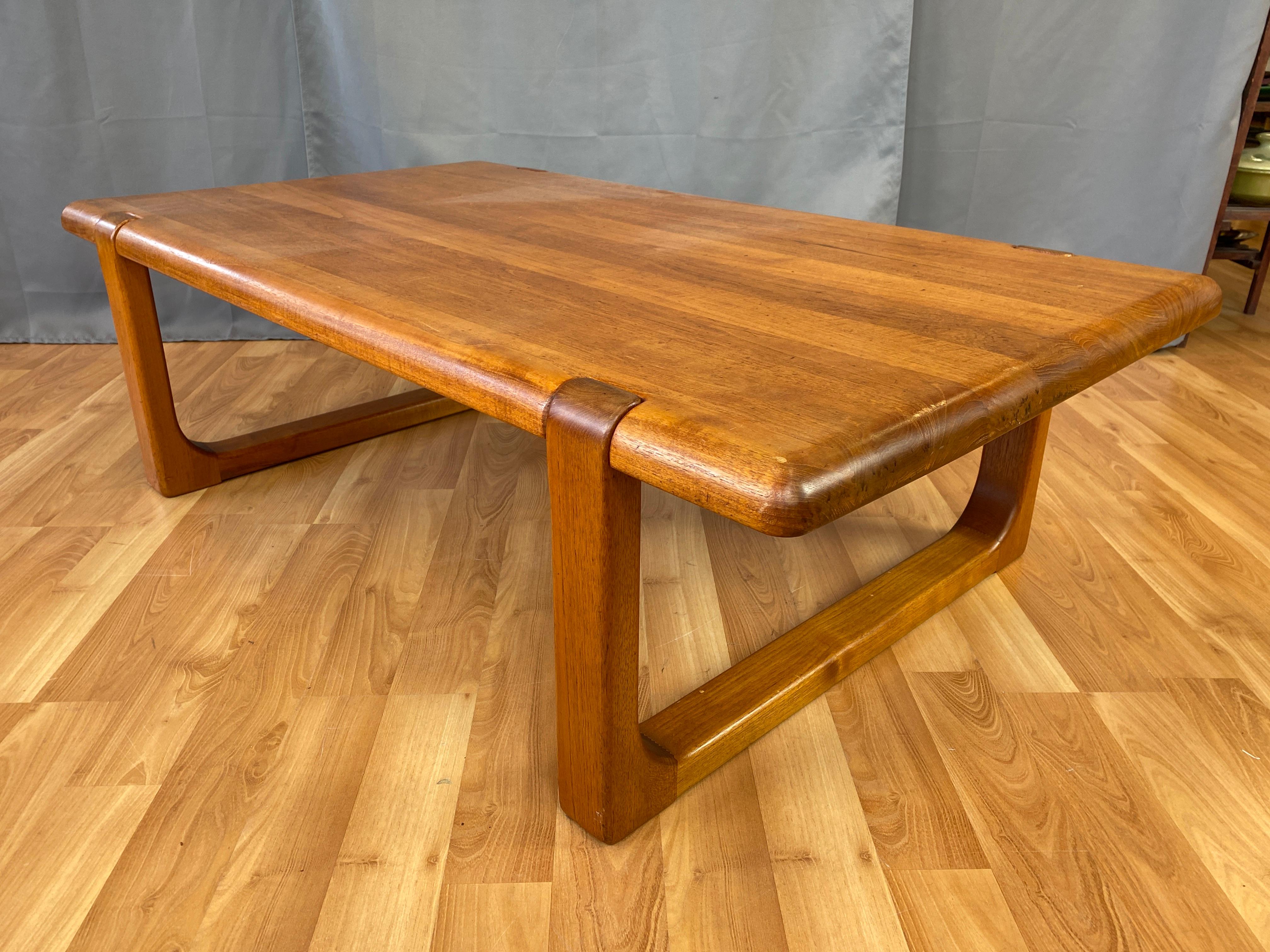 Danish Niels Bach Substantial Solid Teak Coffee Table, 1970s