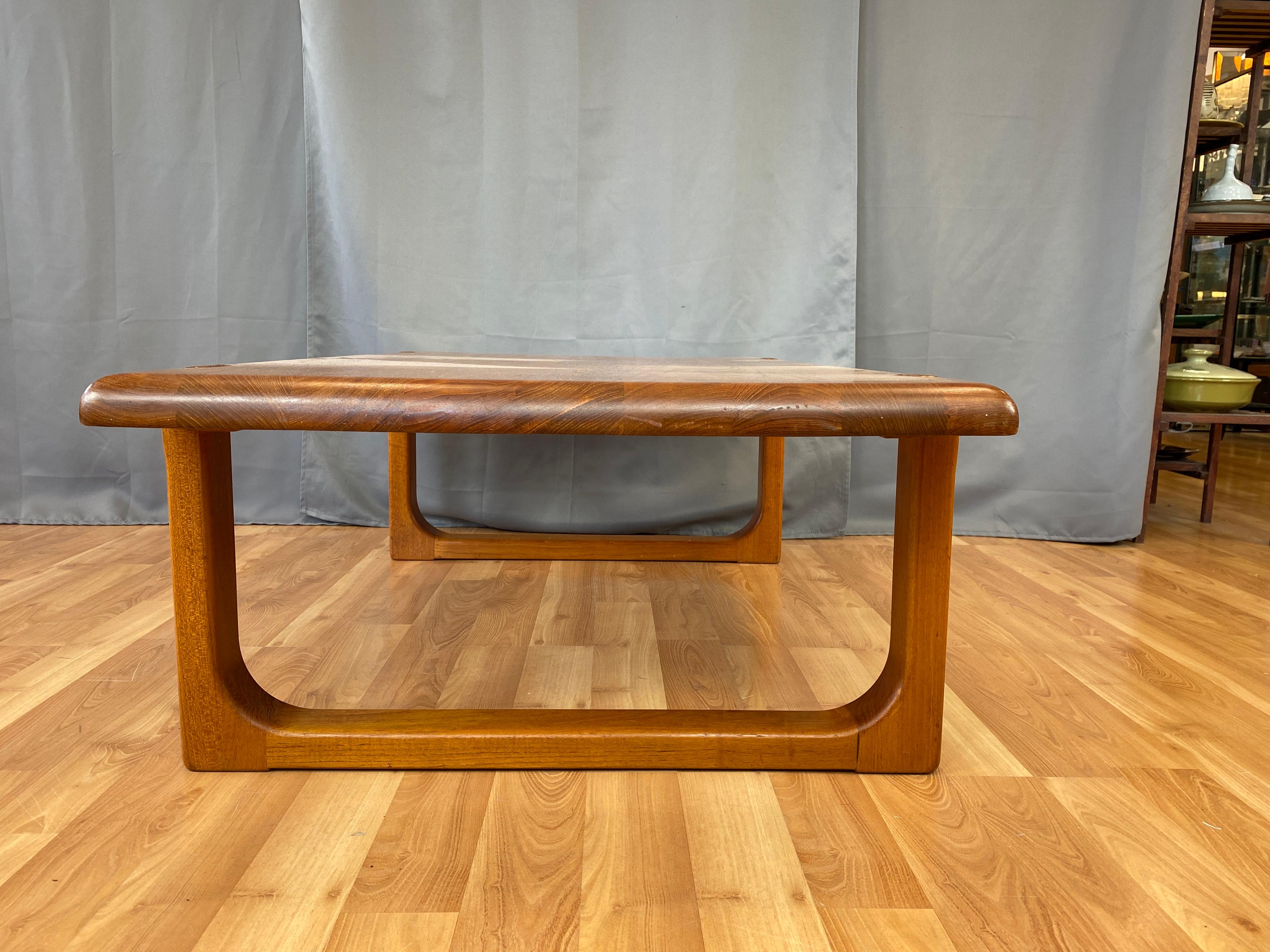 Late 20th Century Niels Bach Substantial Solid Teak Coffee Table, 1970s