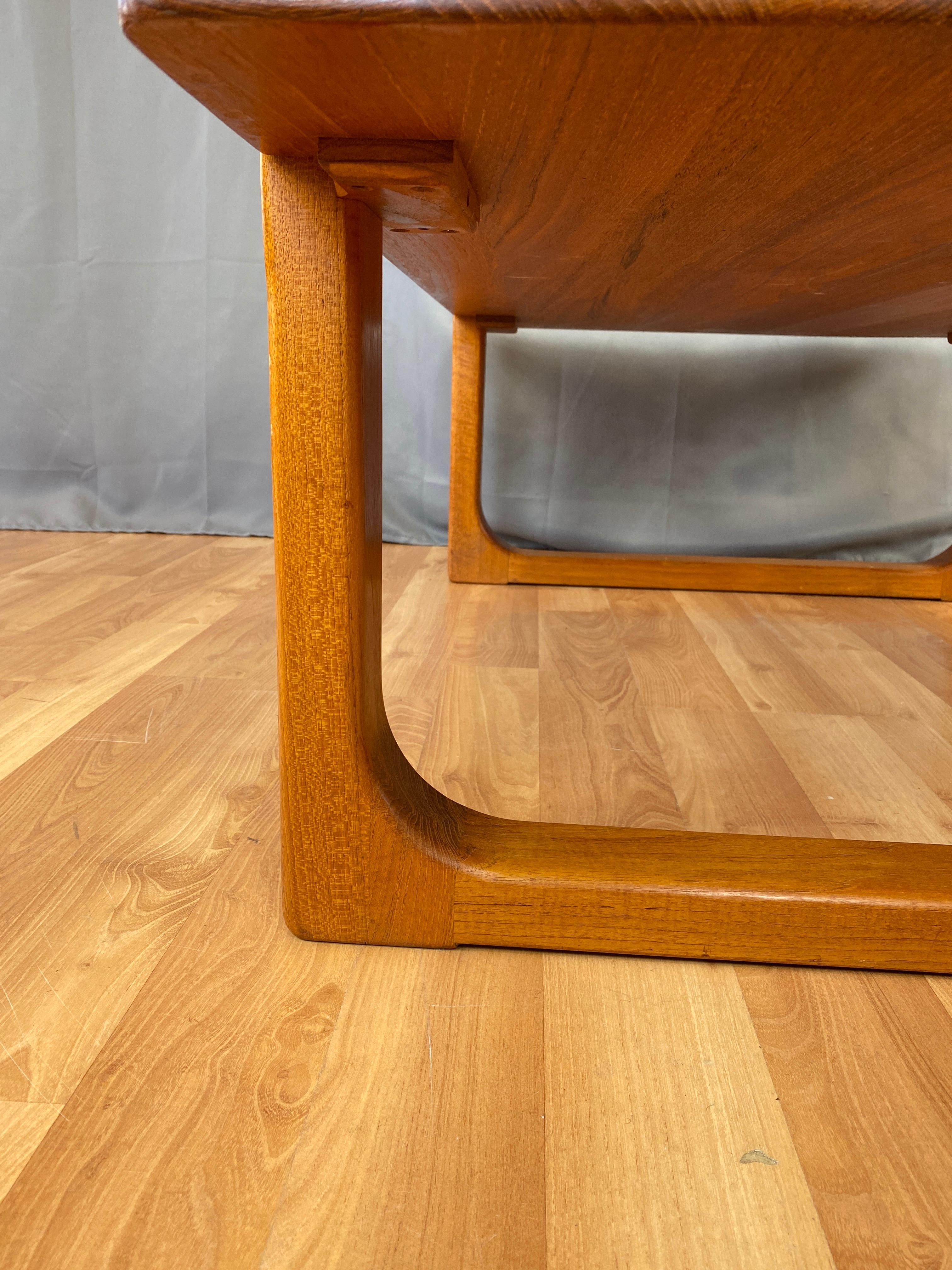 Niels Bach Substantial Solid Teak Coffee Table, 1970s 2