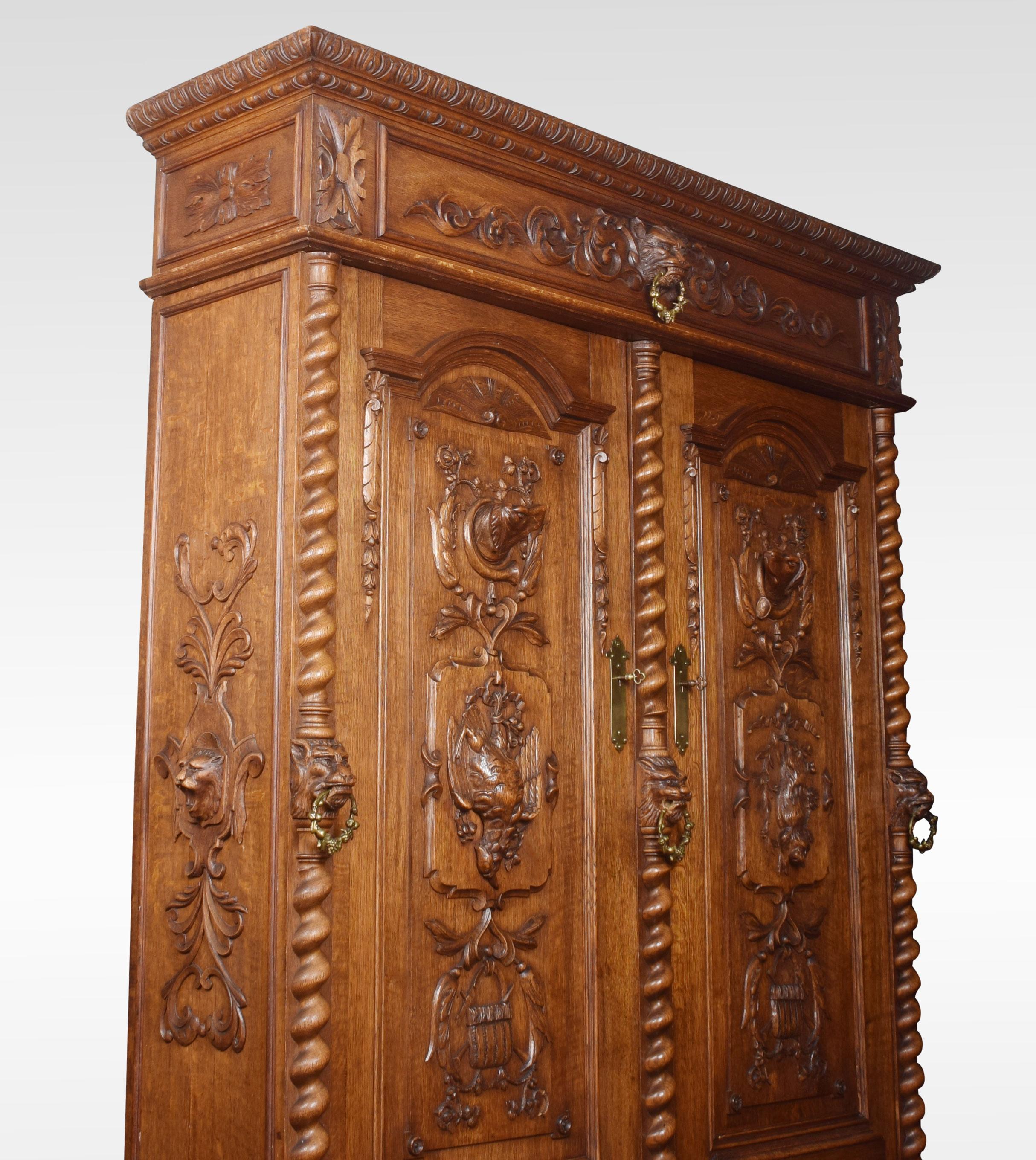 Substantial 19th Century Oak Carved Cabinet 6