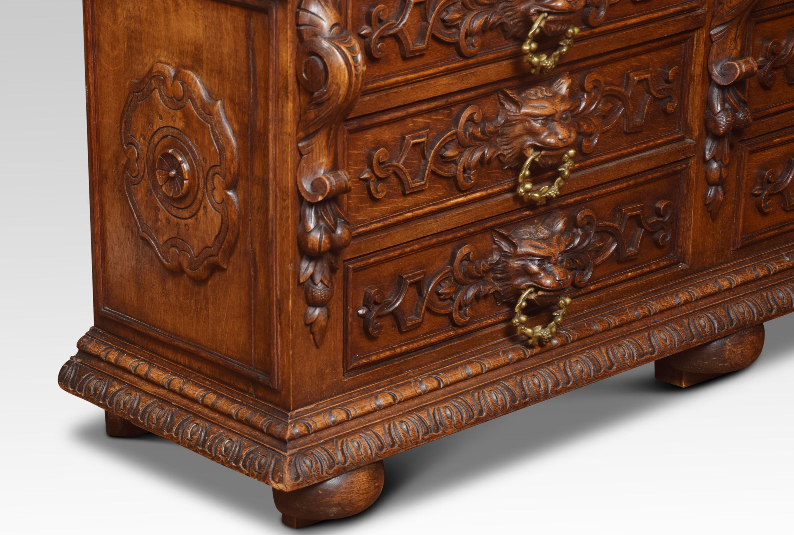 Substantial 19th Century Oak Carved Cabinet 5