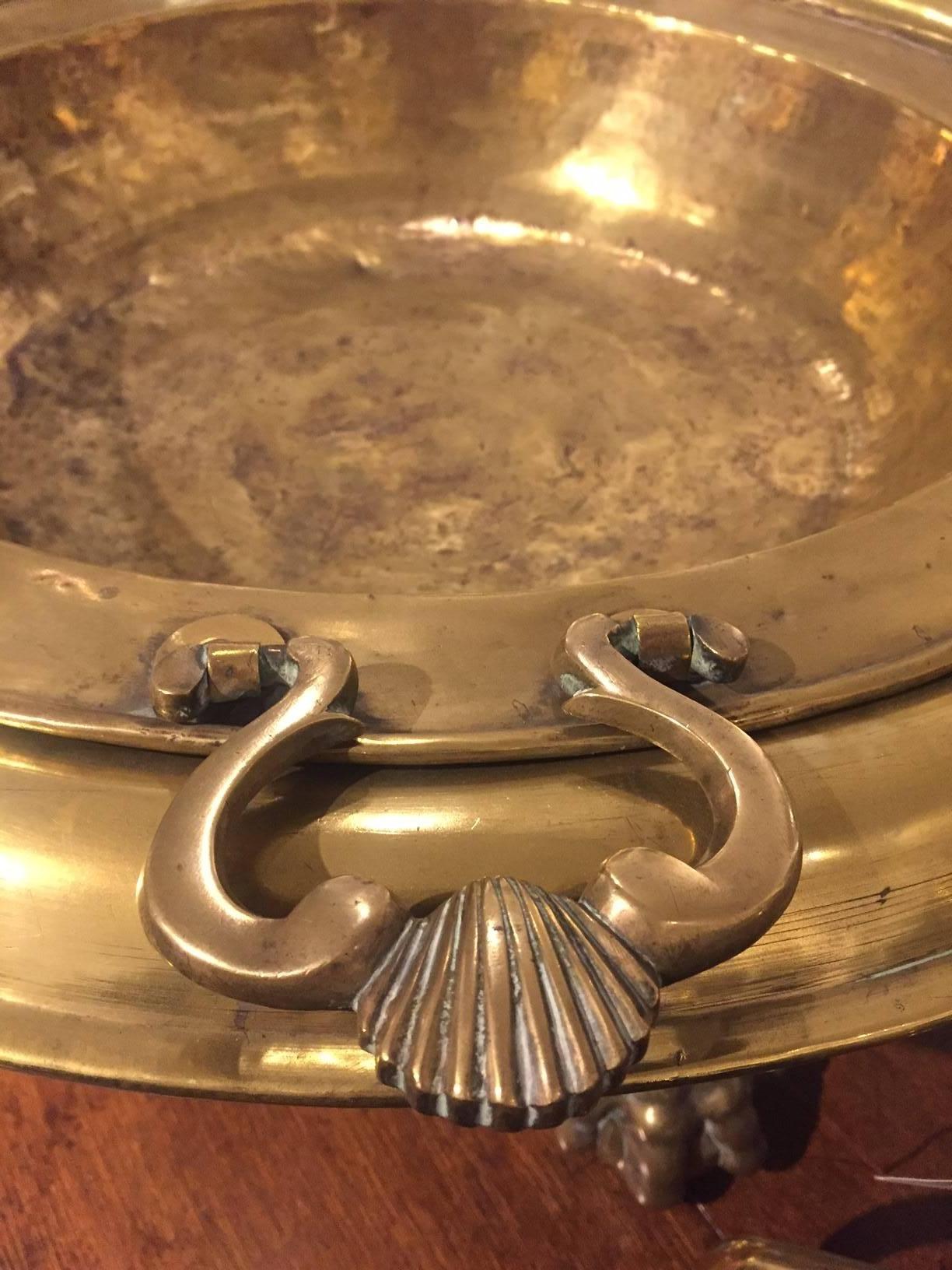 A Substantial 19th Century Spanish Copper and Brass Brazier For Sale at