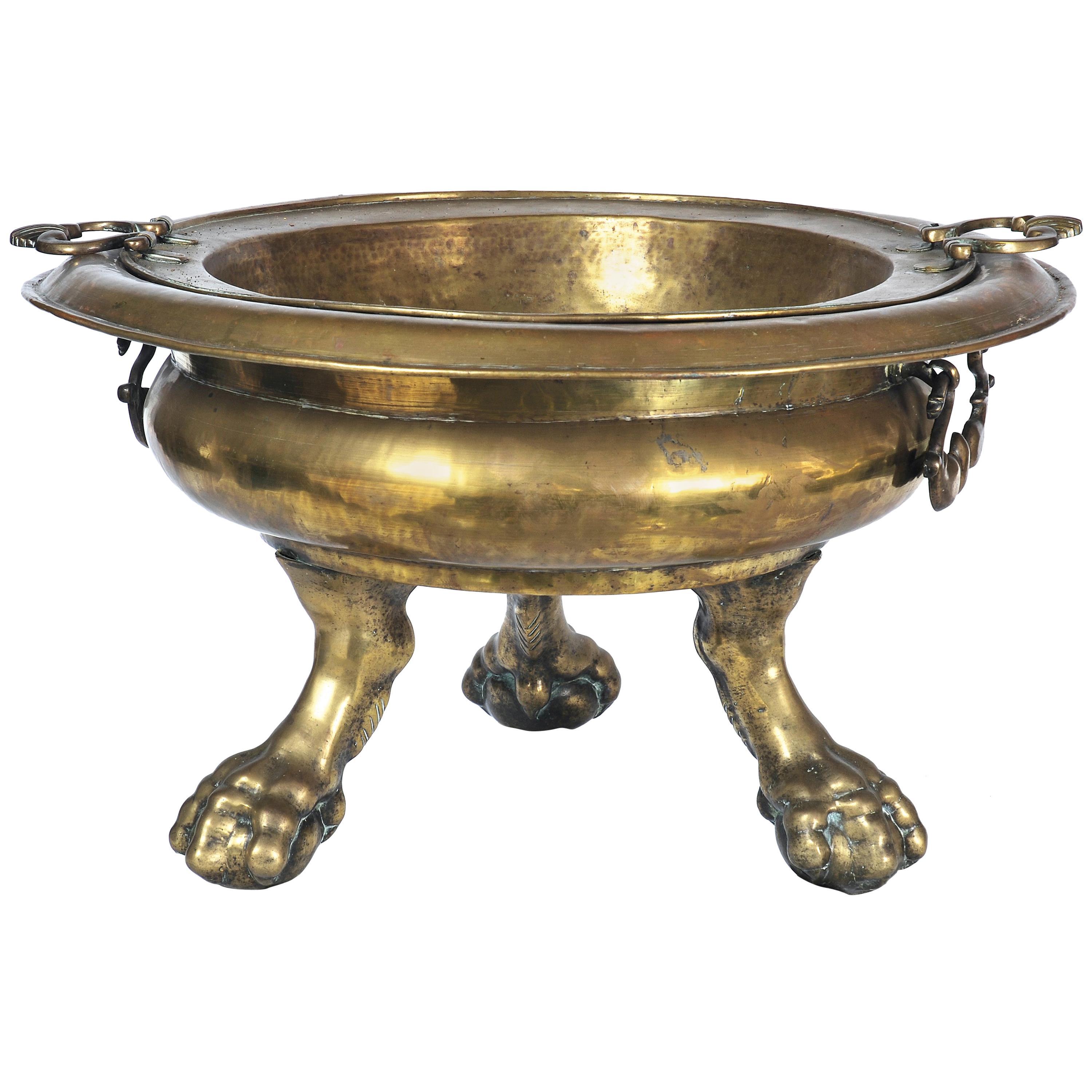 A Substantial 19th Century Spanish Copper and Brass Brazier For Sale