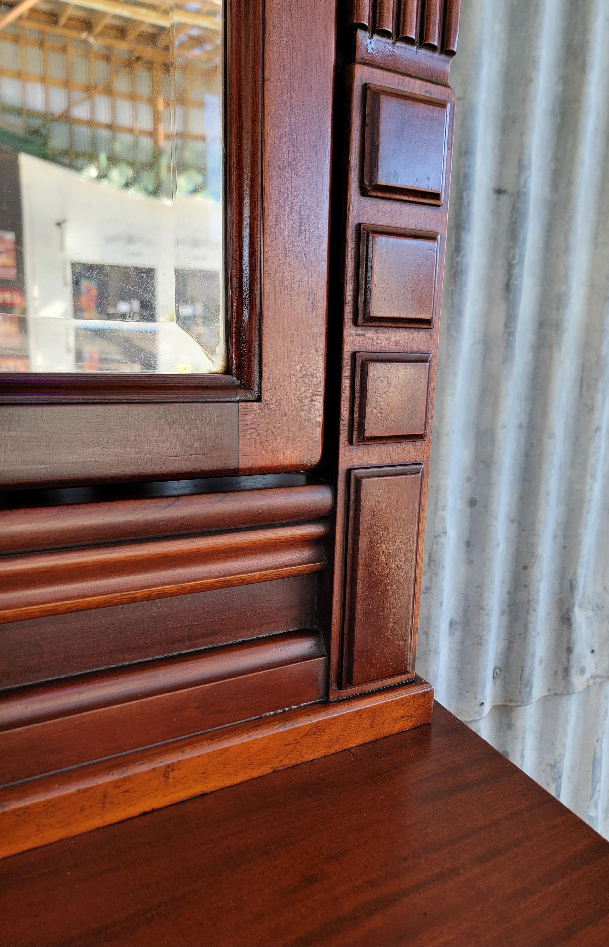 Substantial American Victorian Dresser & Beveled Mirror For Sale 3
