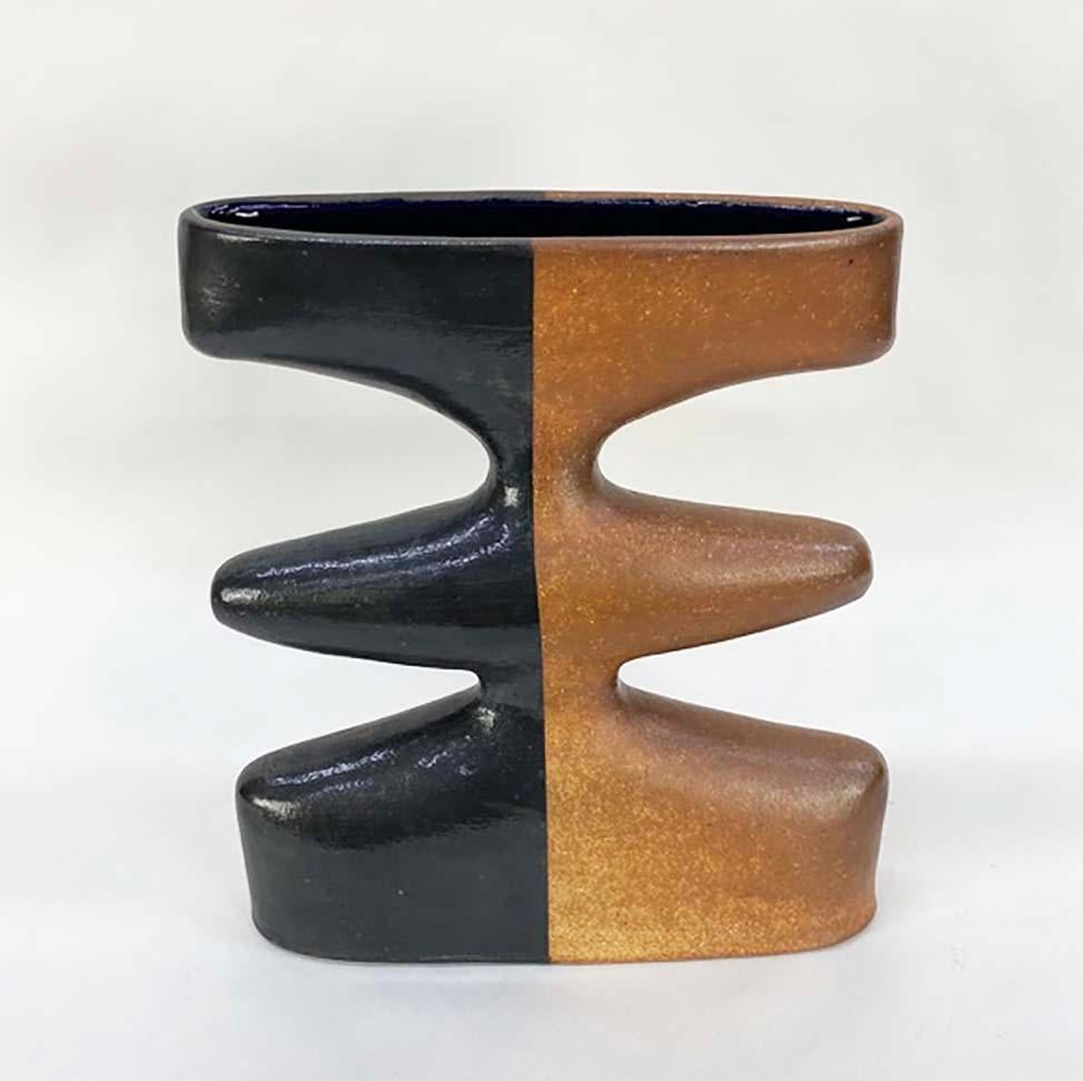 Substantial and Unique 1970s Modernist Signed Studio Pottery Vase #1 For Sale 5