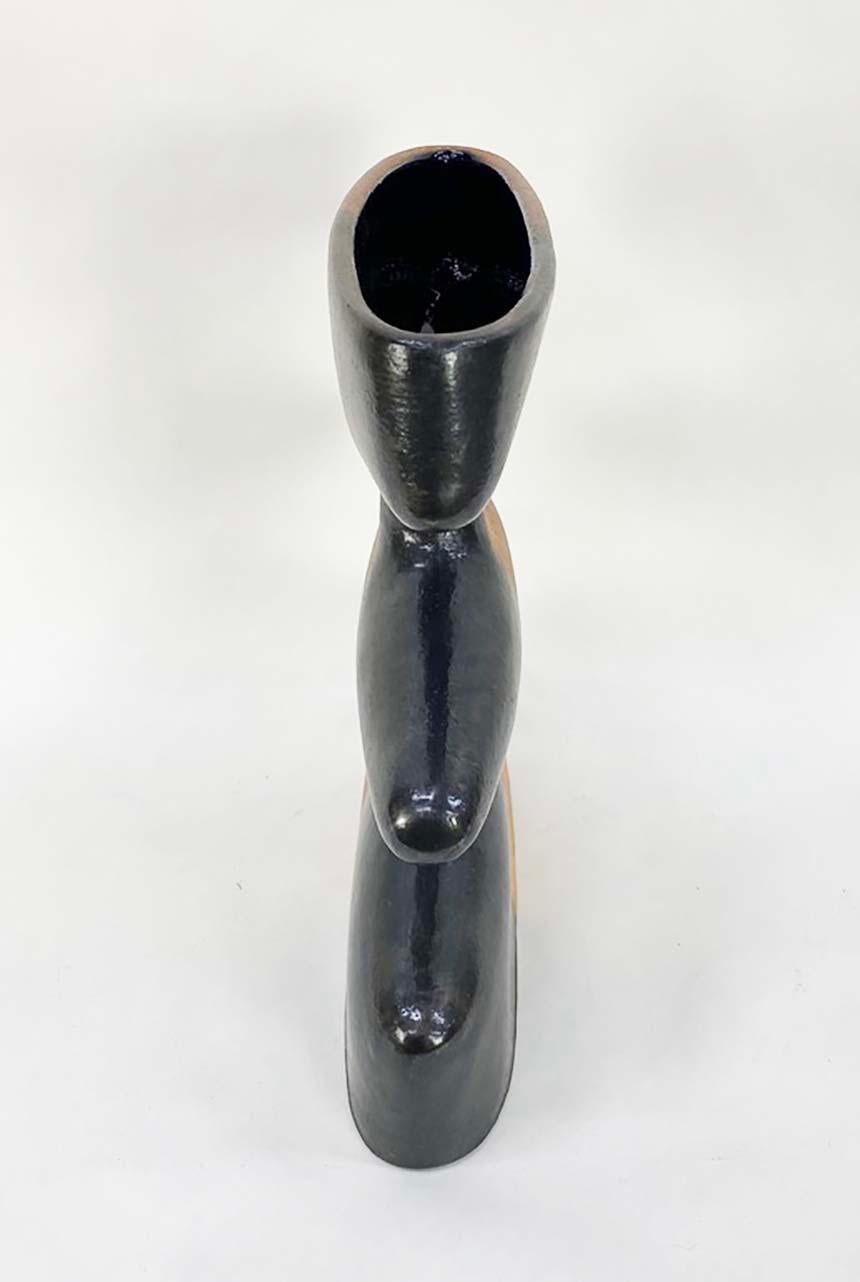 American Substantial and Unique 1970s Modernist Signed Studio Pottery Vase #1 For Sale