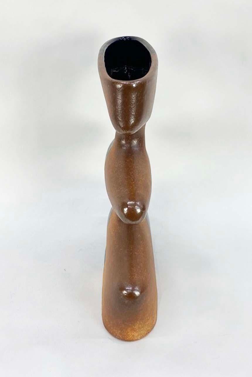 Substantial and Unique 1970s Modernist Signed Studio Pottery Vase #1 In Good Condition For Sale In Minneapolis, MN