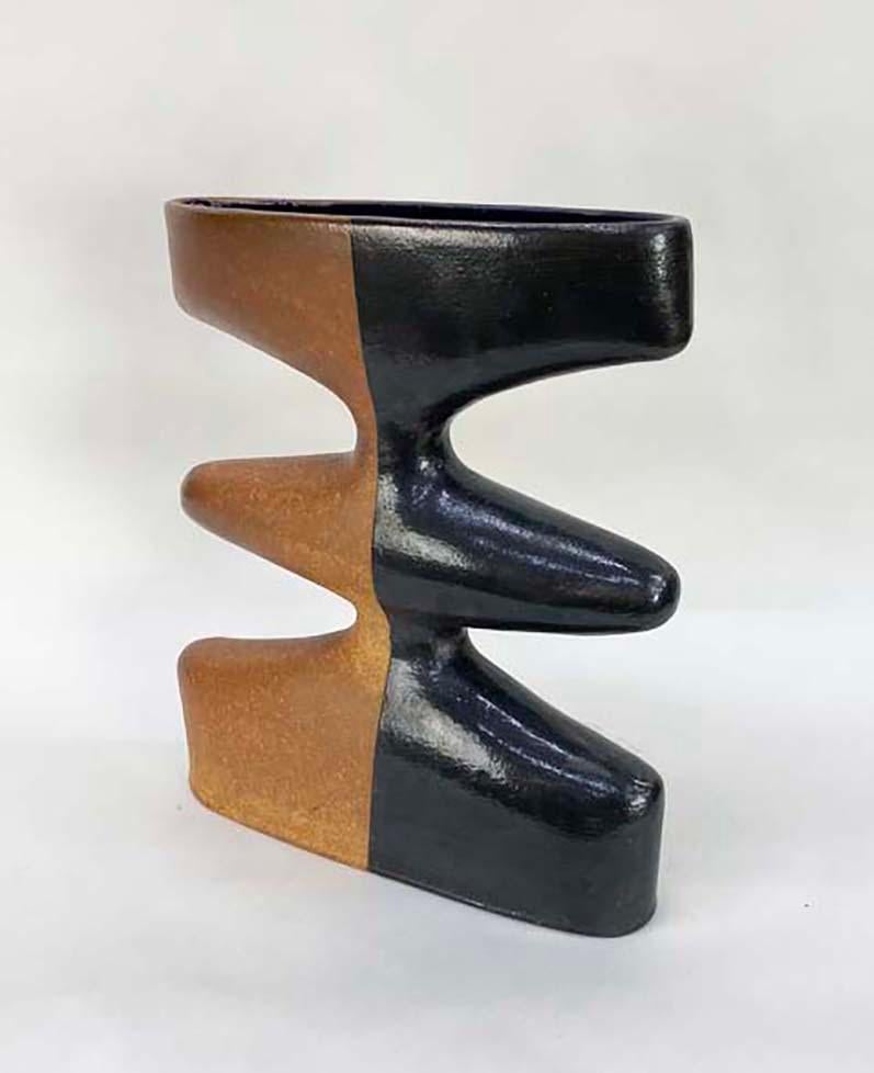 Late 20th Century Substantial and Unique 1970s Modernist Signed Studio Pottery Vase #1 For Sale