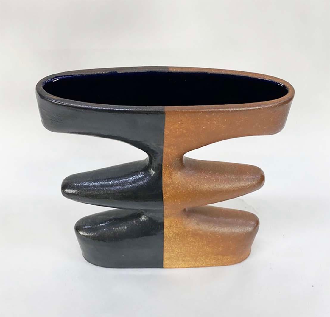 Substantial and Unique 1970s Modernist Signed Studio Pottery Vase #1 For Sale 1