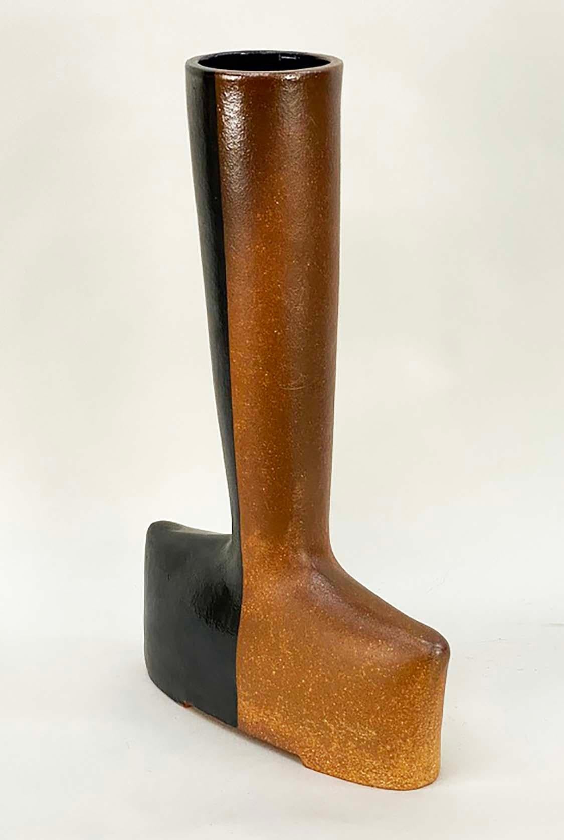 Mid-Century Modern Substantial and Unique 1970s Modernist Signed Studio Pottery Vase #2 For Sale