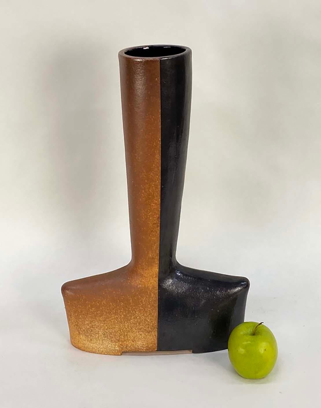 American Substantial and Unique 1970s Modernist Signed Studio Pottery Vase #2 For Sale