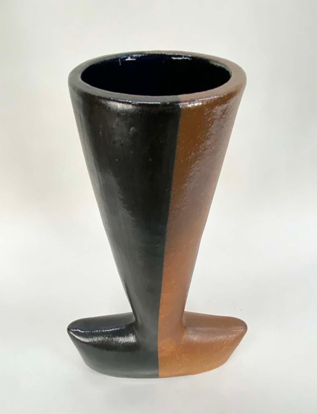 Substantial and Unique 1970s Modernist Signed Studio Pottery Vase #2 For Sale 3