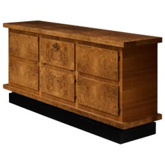 Substantial Art Deco Sideboard in Walnut Burl