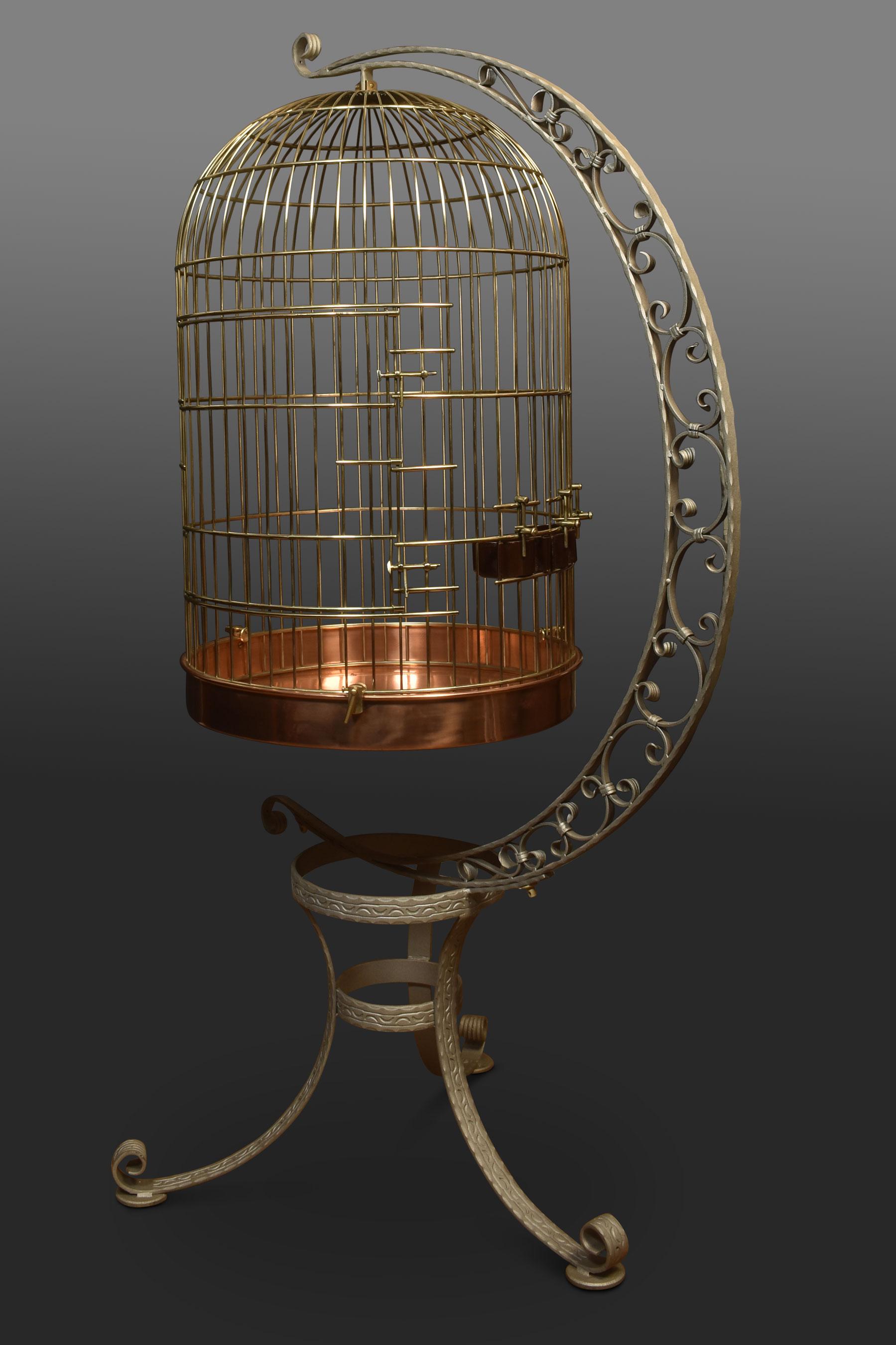 Brass Substantial Bird Cage For Sale