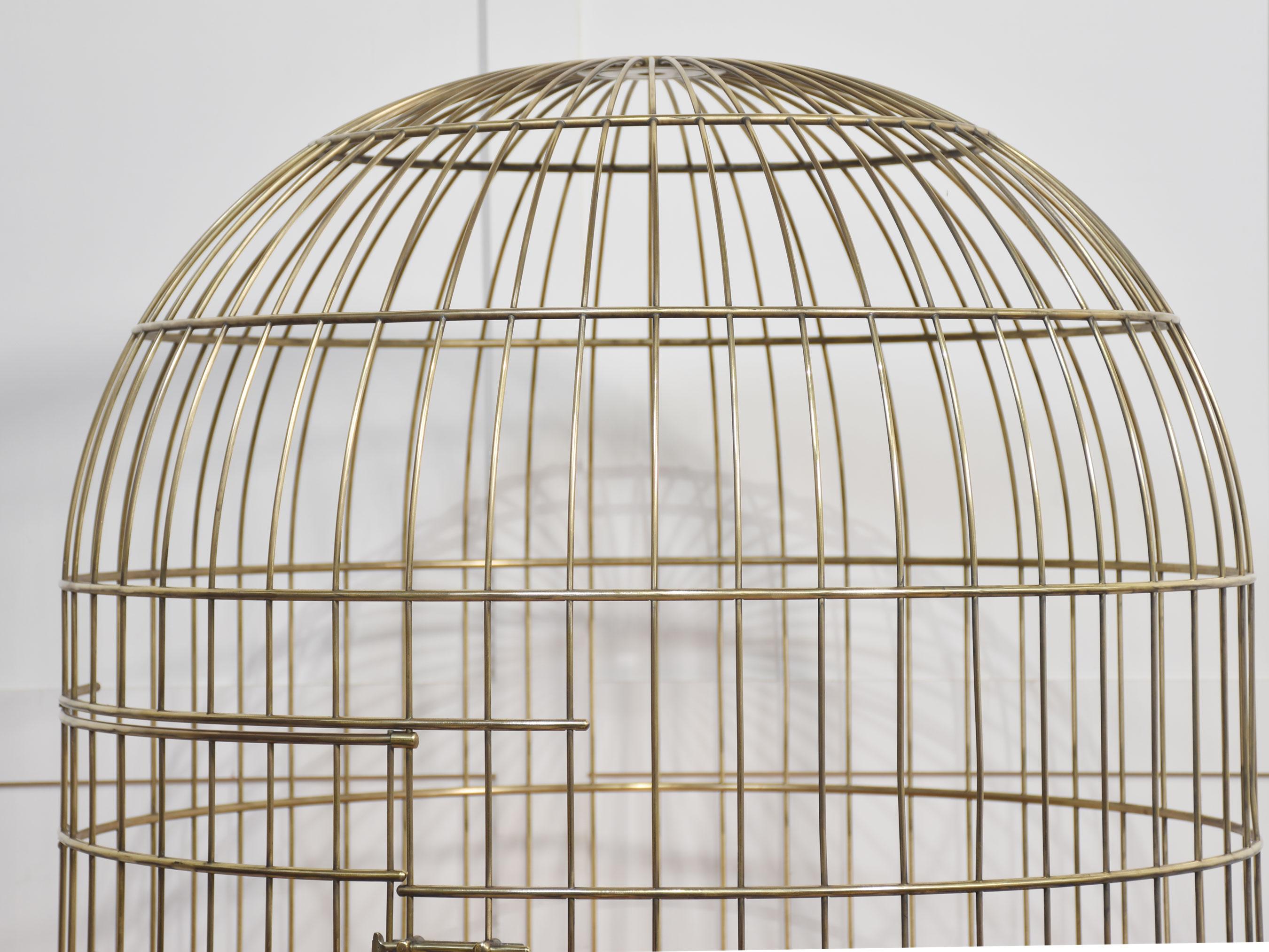 Substantielle cage à oiseaux en laiton et cuivre Bon état - En vente à Cheshire, GB