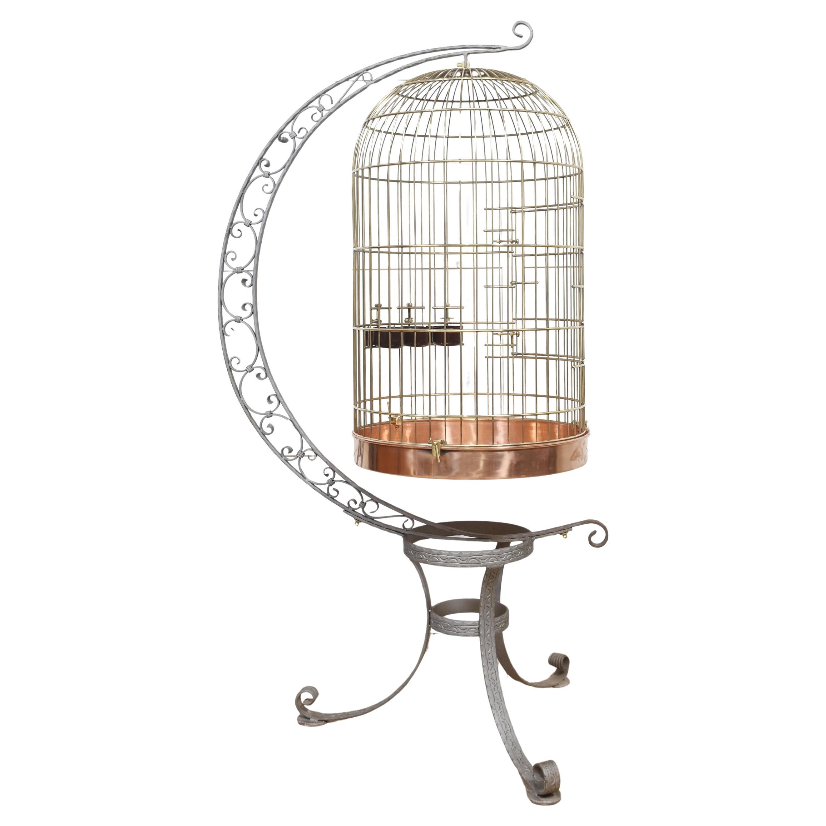 Substantial brass bird cage