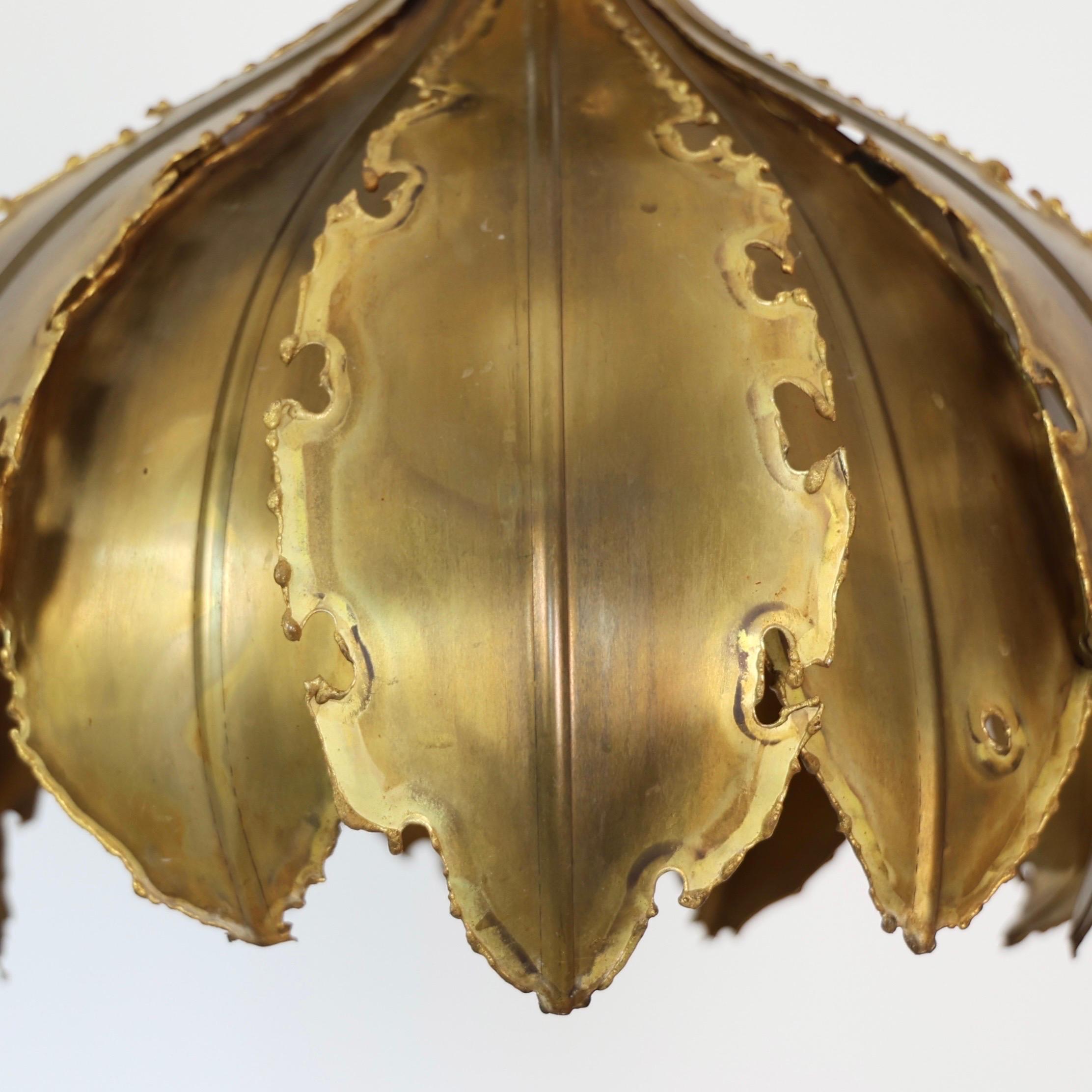 Substantial Brass Pendant Light by Svend Aage Holm Sorensen, 1960s, Denmark For Sale 4
